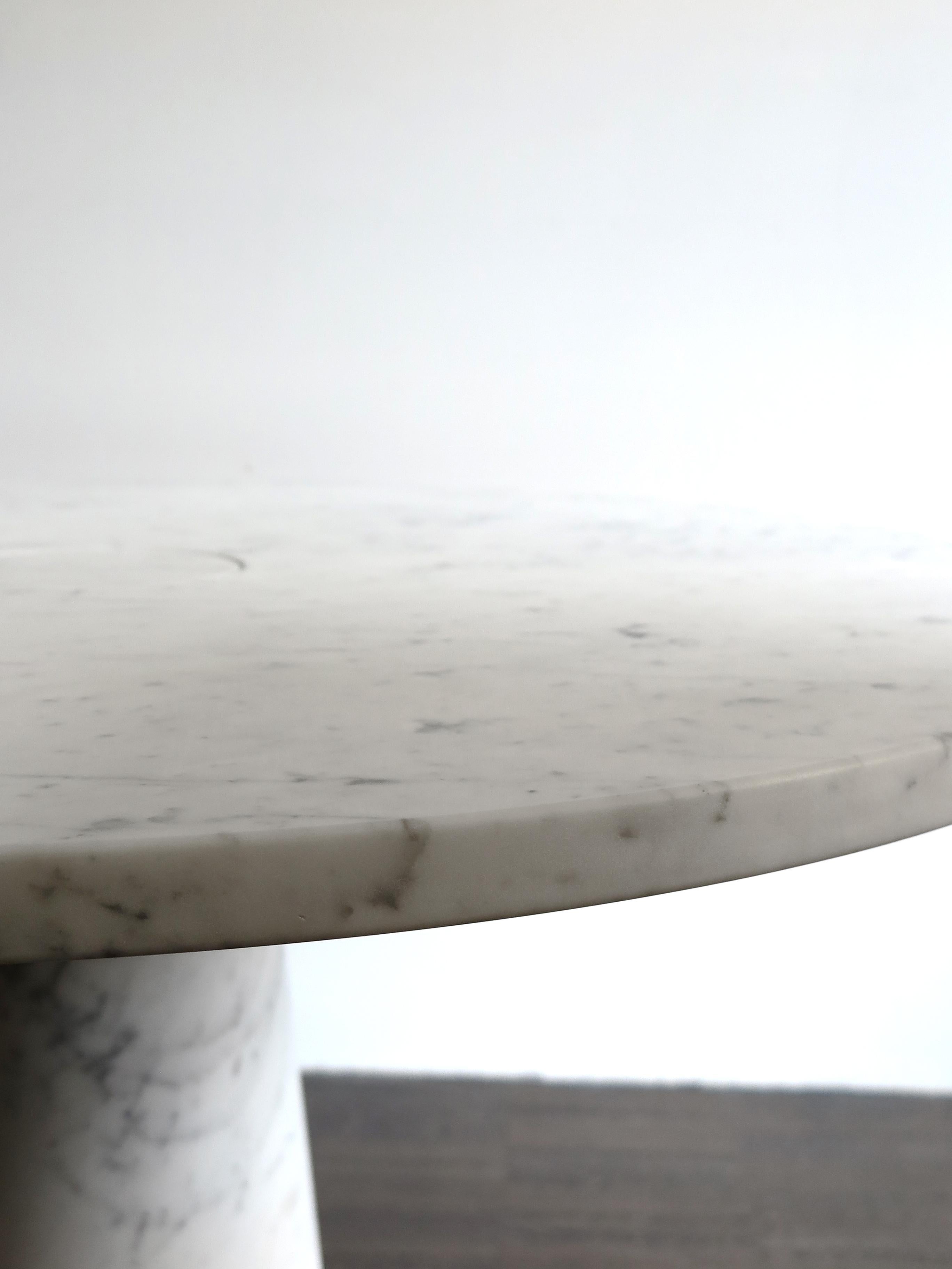 Angelo Mangiarotti pour AgapeCasa Table italienne en marbre de Carrare blanc Eros en vente 2