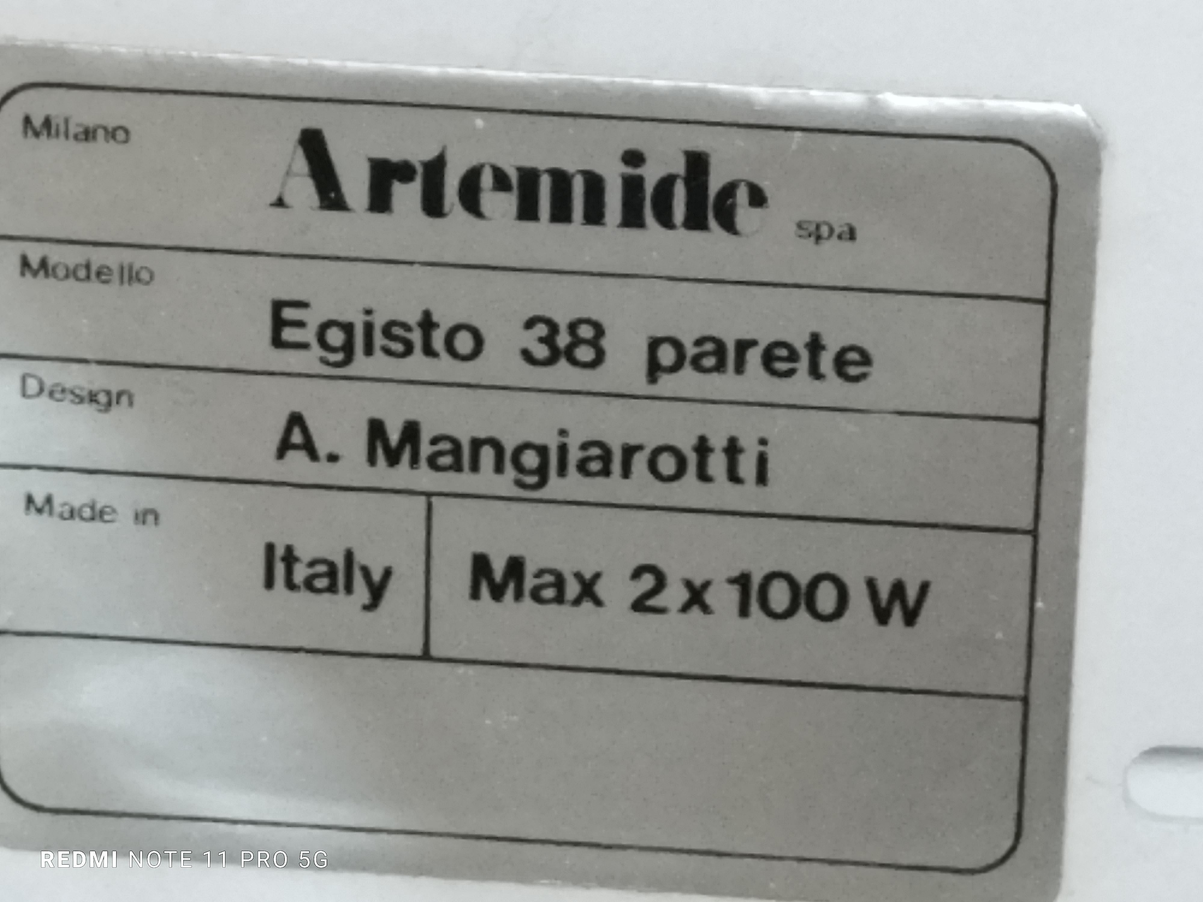 Angelo Mangiarotti für Artemide, Paar Wandleuchten „Egisto 38“, Italien 1980er Jahre im Zustand „Hervorragend“ im Angebot in Naples, IT