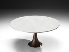 Angelo Mangiarotti for Bernini Sculptural Dining Table 302 in Marble and Bronze
