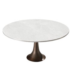 Angelo Mangiarotti for Bernini Sculptural Dining Table 302 in Marble and Bronze