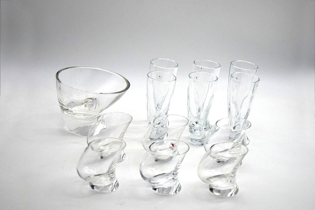 Angelo Mangiarotti for Cristallerie Il Colle 1970s drinking set For Sale 9