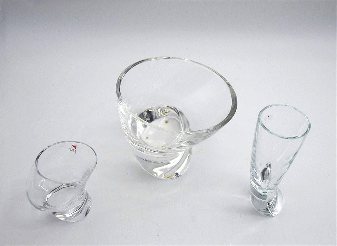 Crystal Angelo Mangiarotti for Cristallerie Il Colle 1970s drinking set For Sale