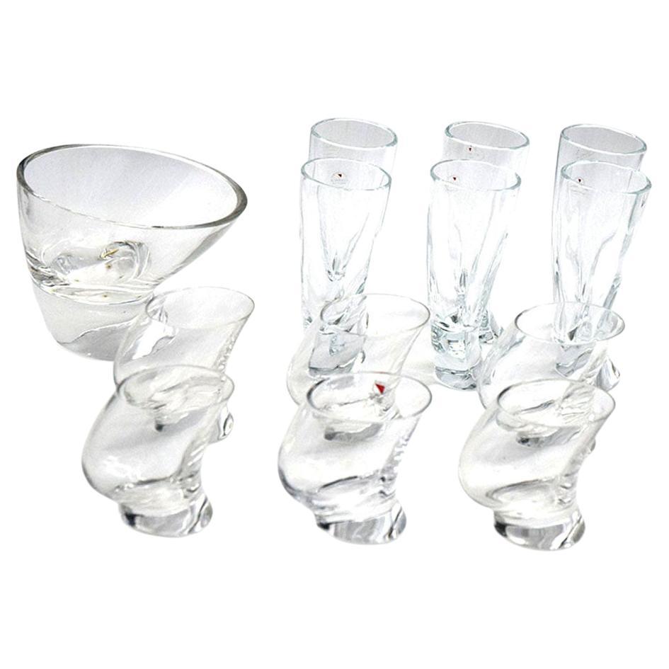 Angelo Mangiarotti for Cristallerie Il Colle 1970s drinking set For Sale