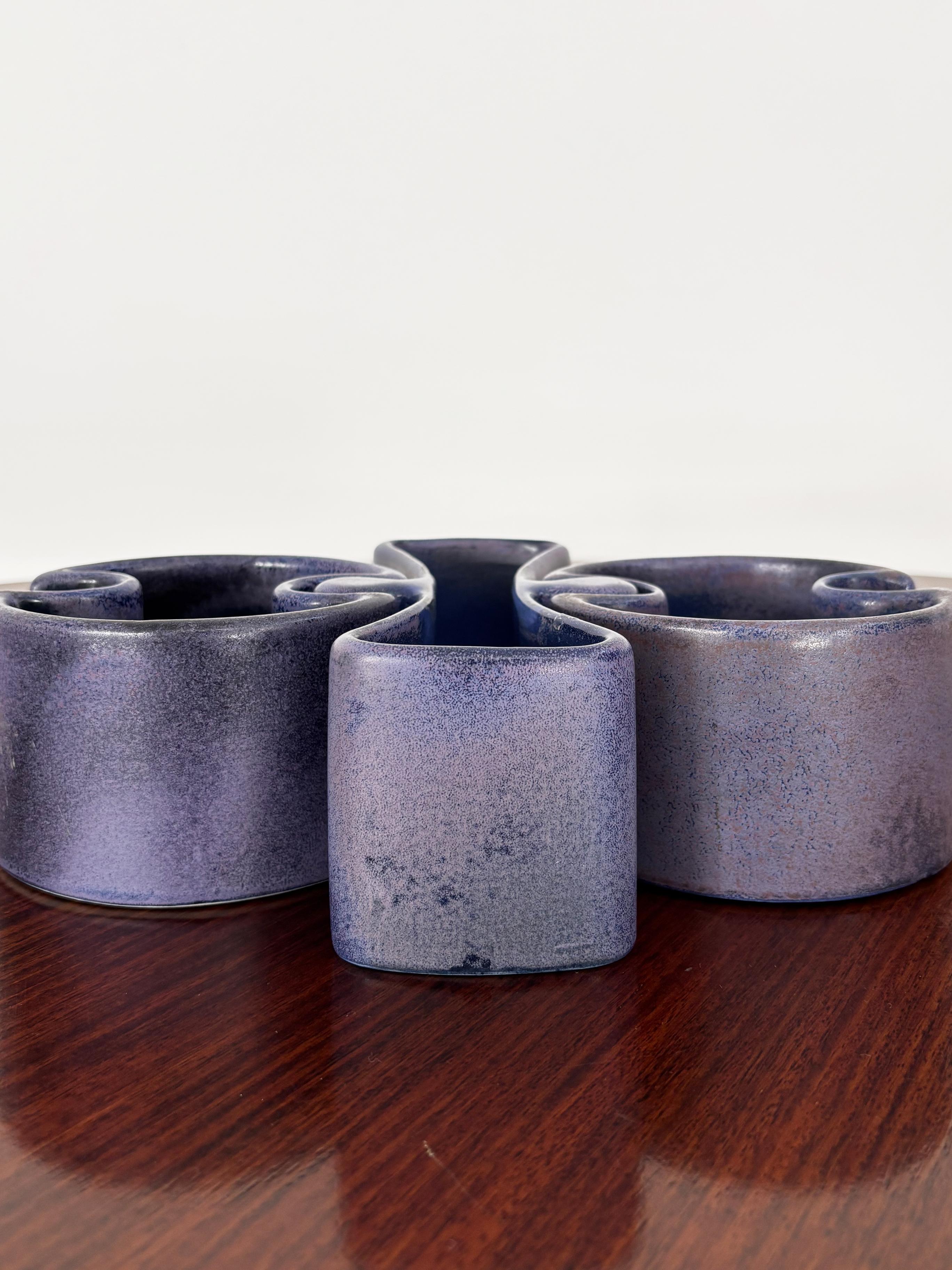 Mid-Century moderno Angelo Mangiarotti per Fratelli Brambilla Centrotavola in ceramica italiana 1968 in vendita