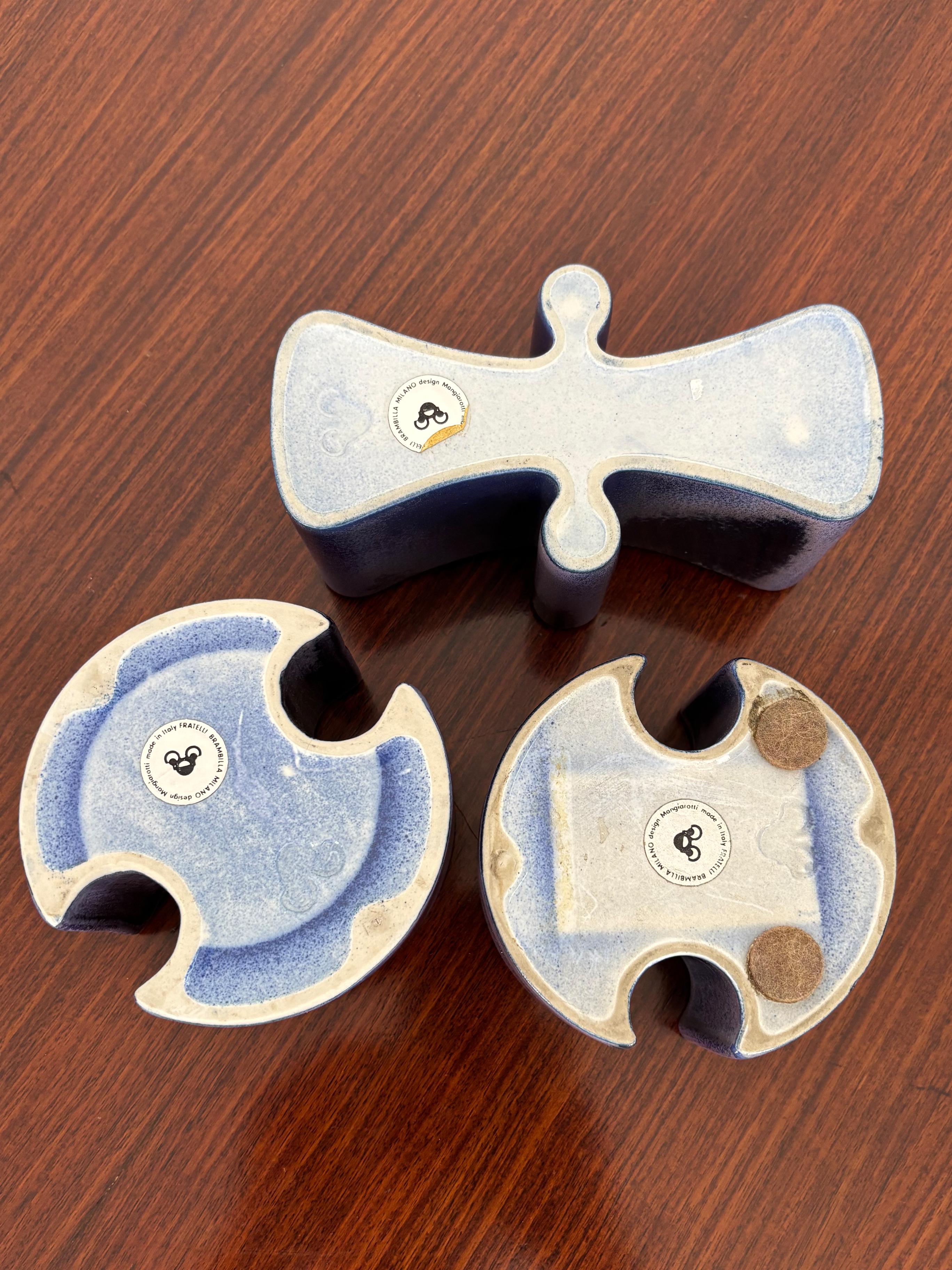 Metà XX secolo Angelo Mangiarotti per Fratelli Brambilla Centrotavola in ceramica italiana 1968 in vendita