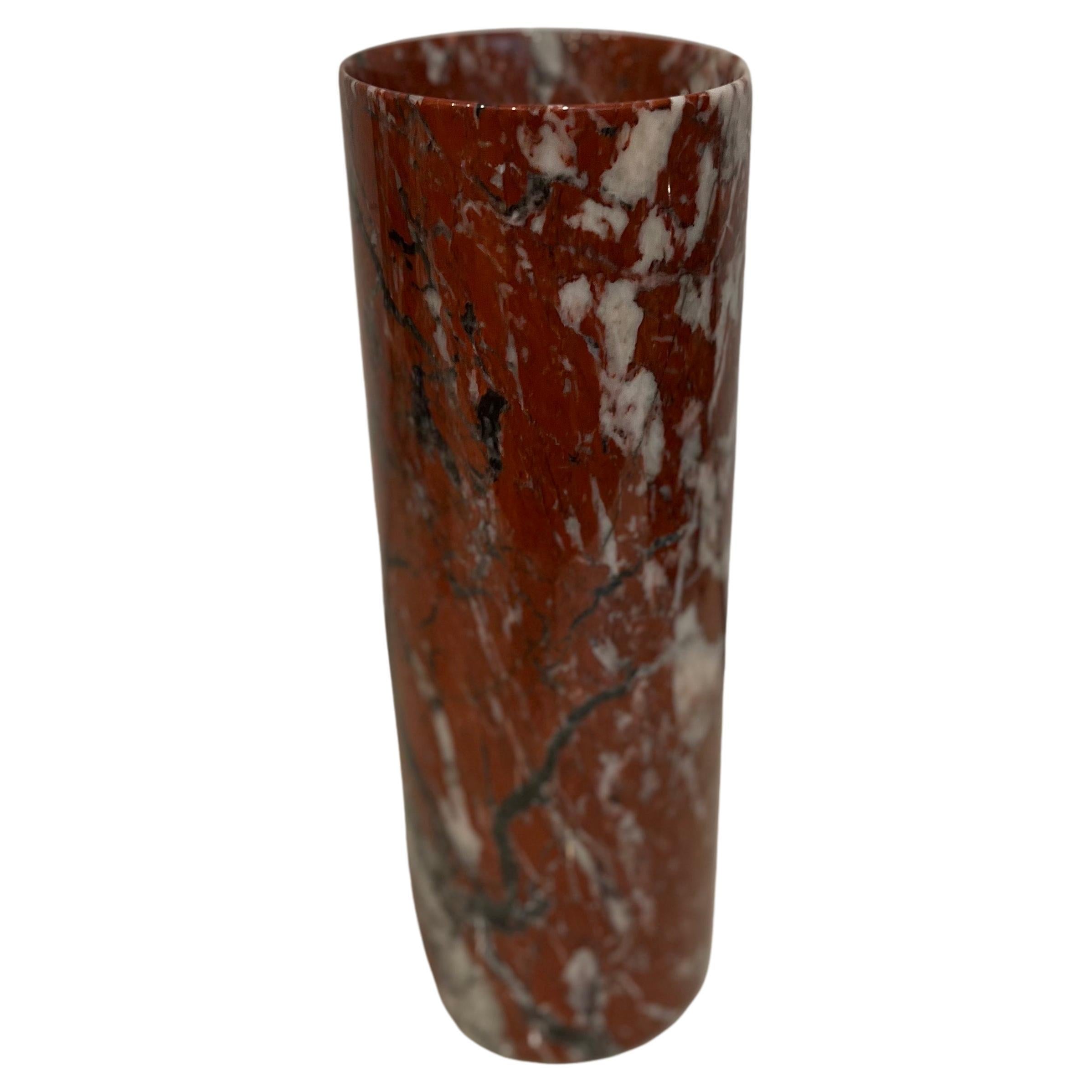 Post-Modern Angelo Mangiarotti For Knoll Calacutta Marble Tall Cylinder Vase