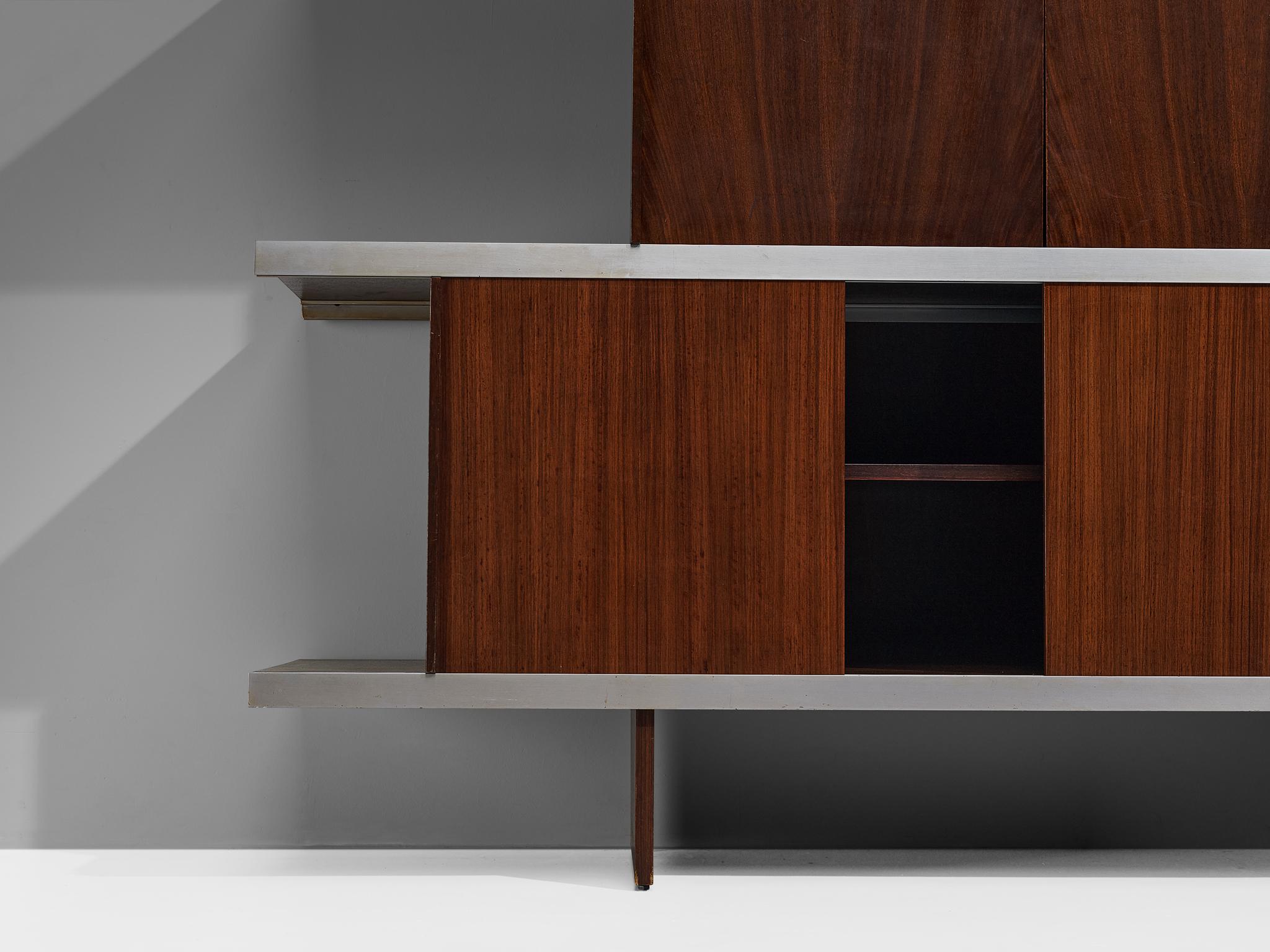 Angelo Mangiarotti for Poltronova 'Multiuse' Cabinet in Wood and Aluminium For Sale 3