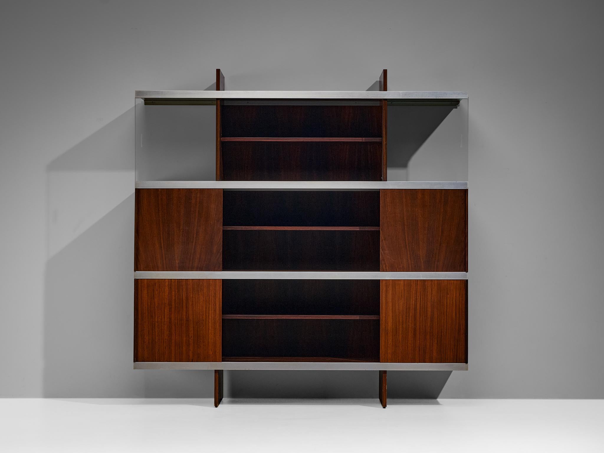 Angelo Mangiarotti for Poltronova 'Multiuse' Cabinet in Wood and Aluminium For Sale 4