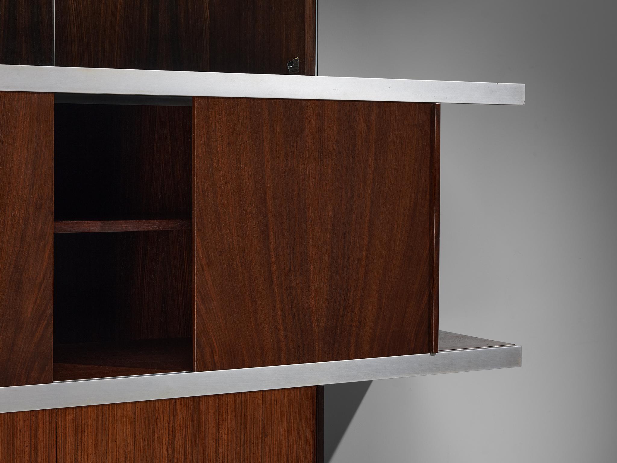 Angelo Mangiarotti for Poltronova 'Multiuse' Cabinet in Wood and Aluminium For Sale 5