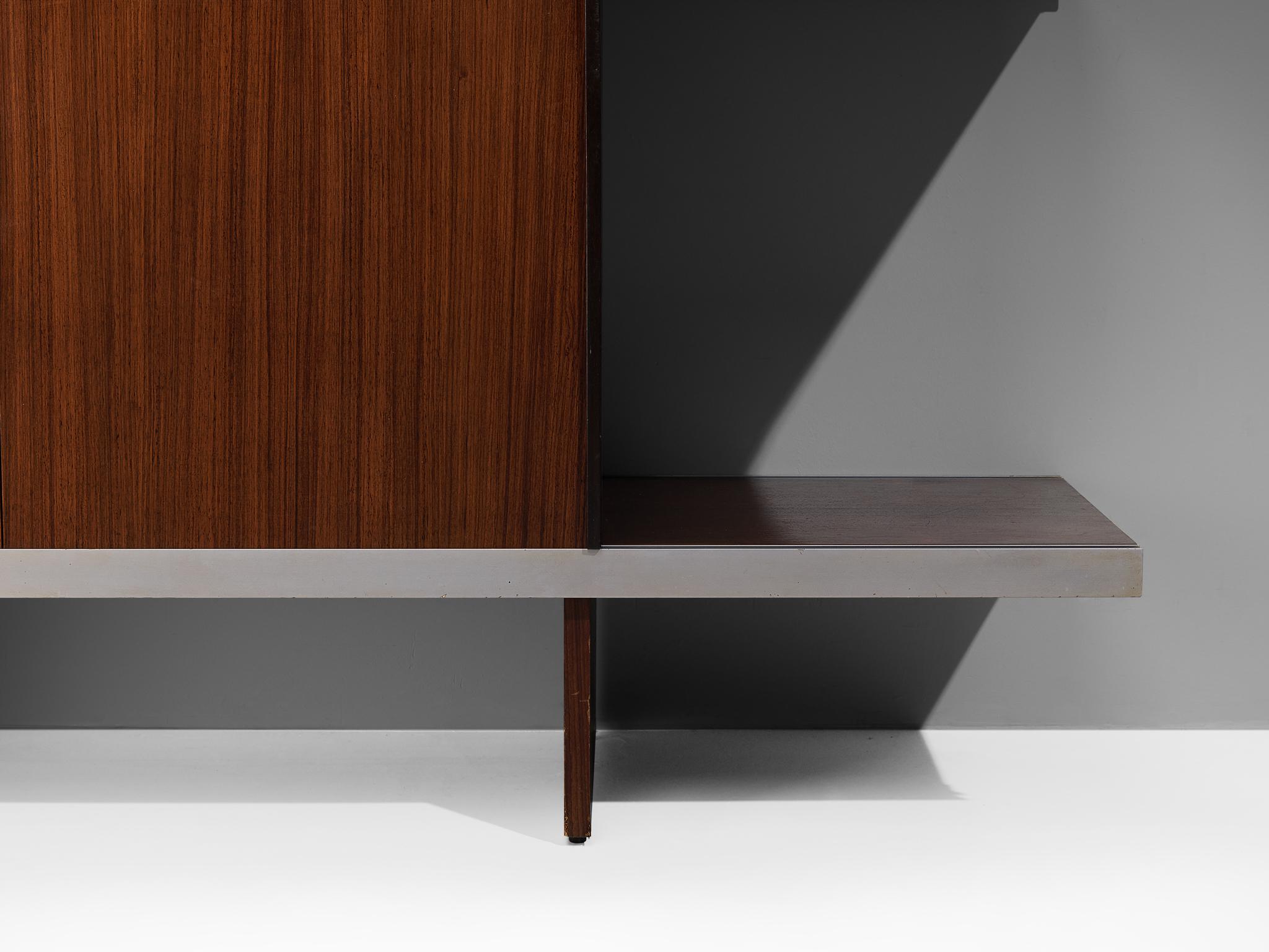 Angelo Mangiarotti for Poltronova 'Multiuse' Cabinet in Wood and Aluminium For Sale 1