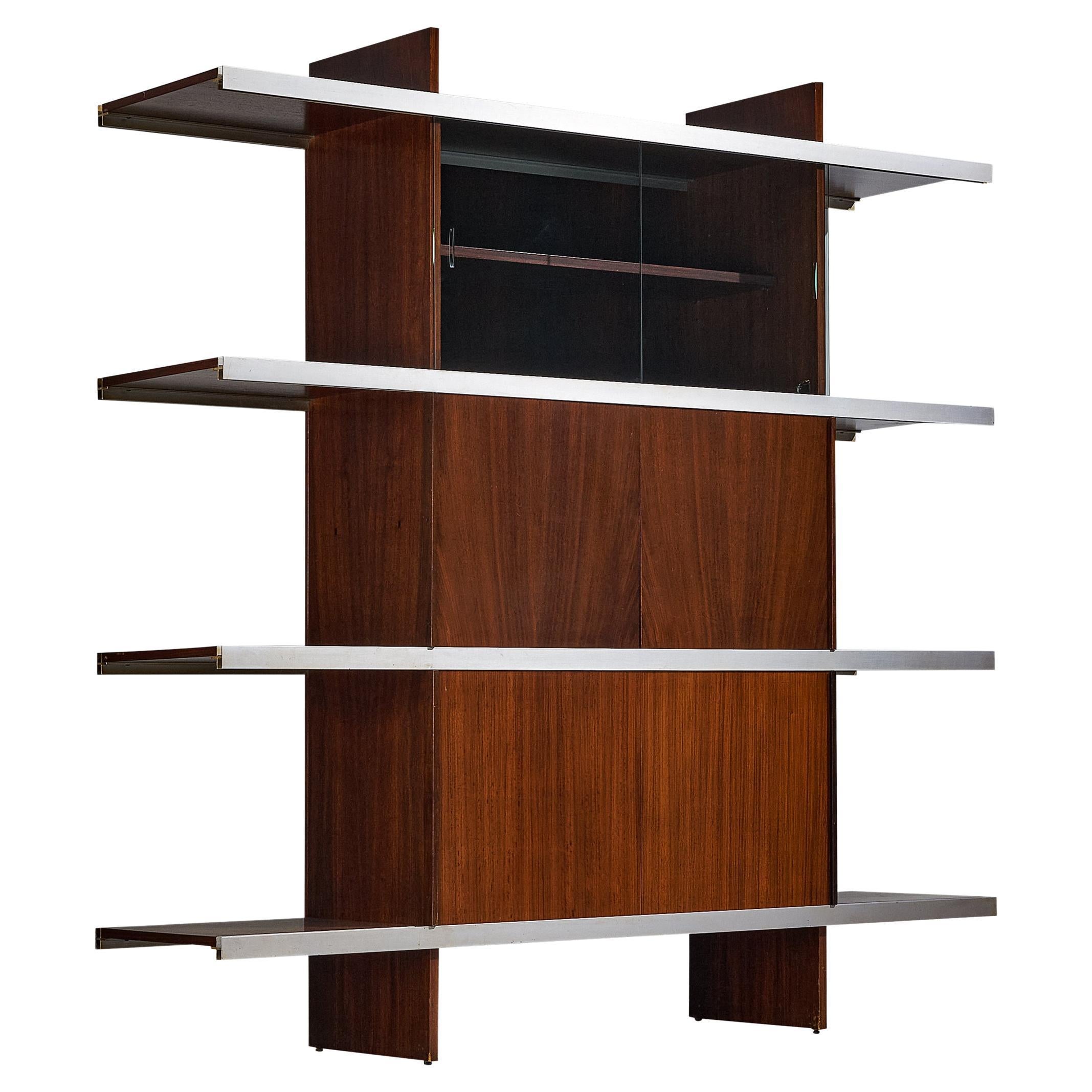 Angelo Mangiarotti for Poltronova 'Multiuse' Cabinet in Wood and Aluminium