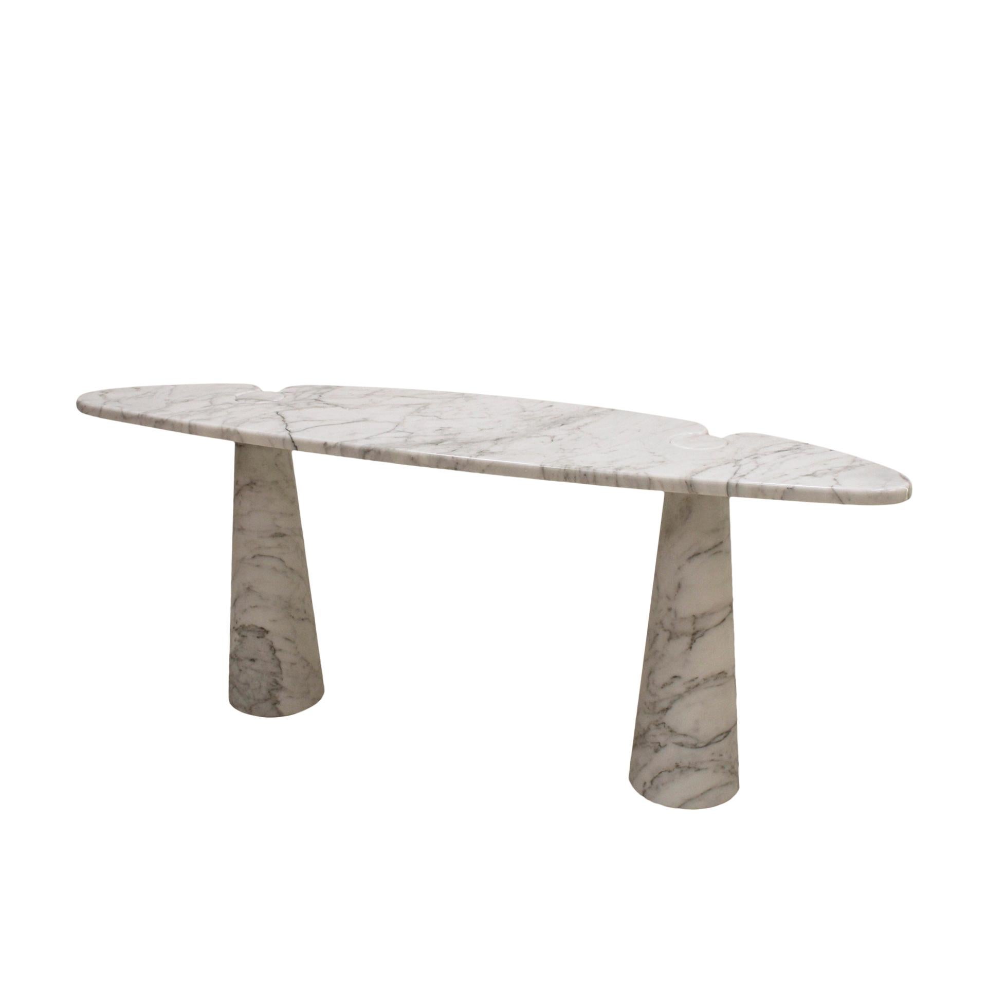 Mid-Century Modern Angelo Mangiarotti for Skipper Arabescato Marble Eros Console Table, Italy For Sale