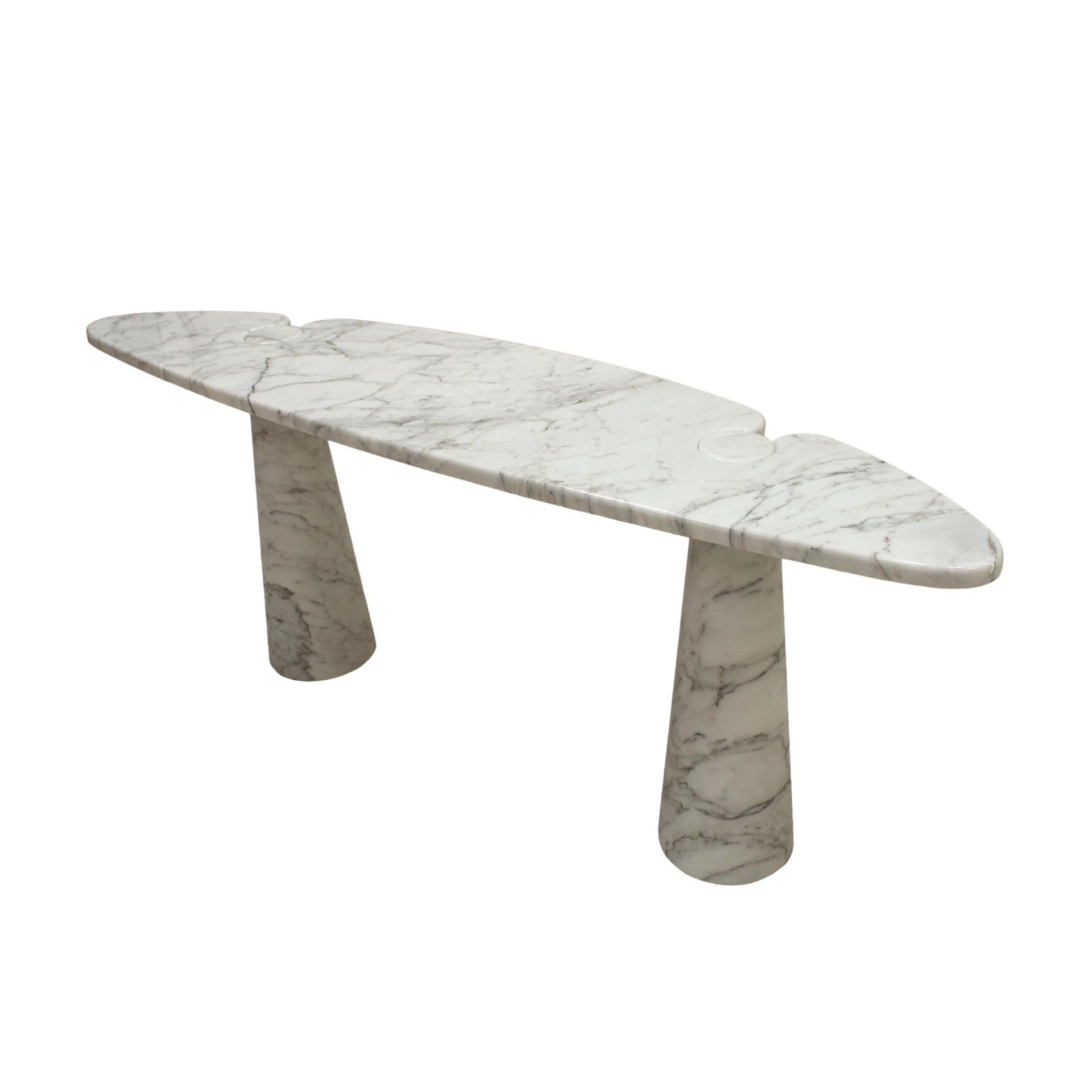 Italian Angelo Mangiarotti for Skipper Arabescato Marble Eros Console Table, Italy For Sale