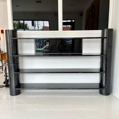 Angelo Mangiarotti for Skipper Black Marble 'Loico' Bookcase, 1970s Italy