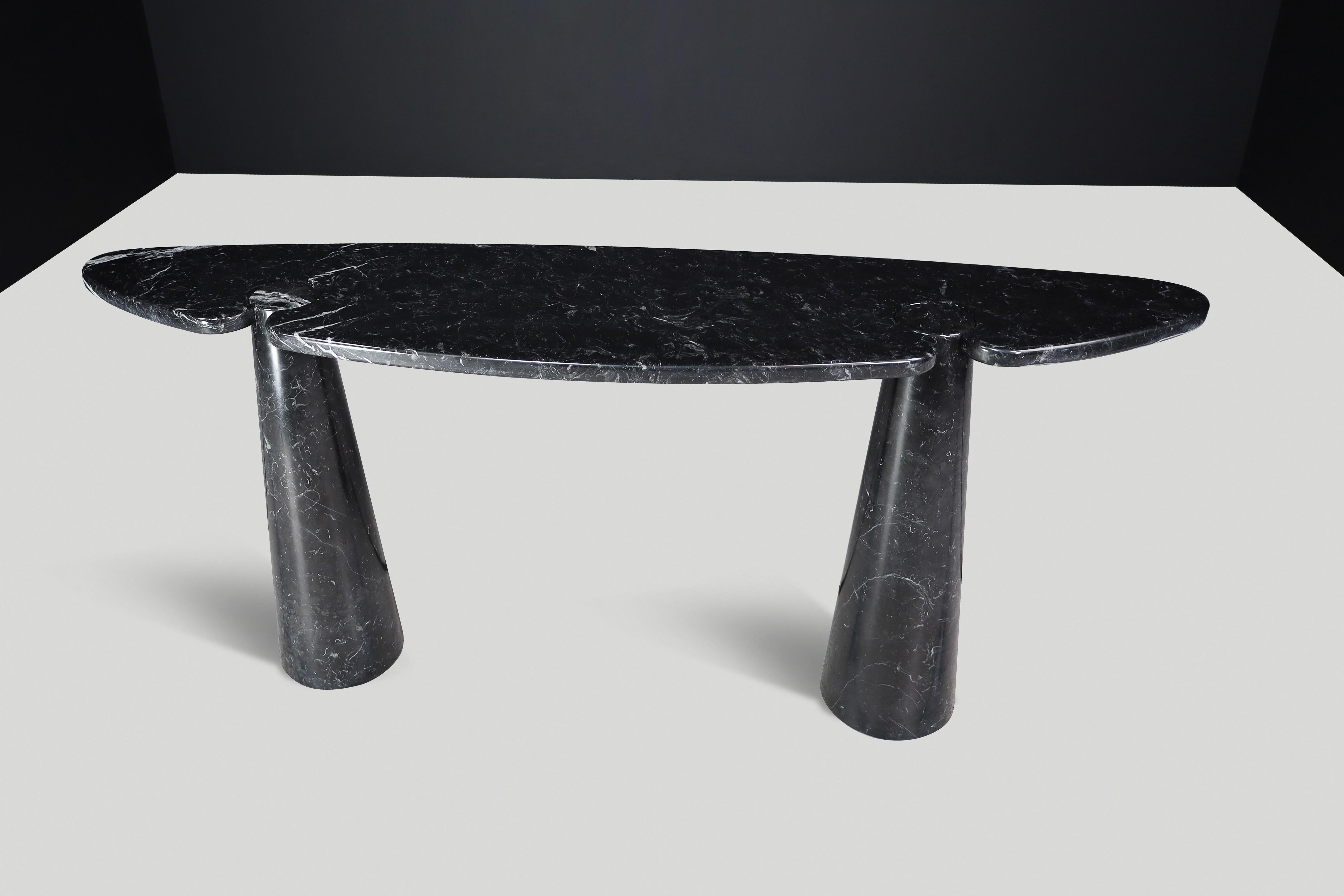 Angelo Mangiarotti für Skipper Schwarze Marquina-Marmor-Konsole „Eros“, Italien 1970er Jahre im Angebot 4