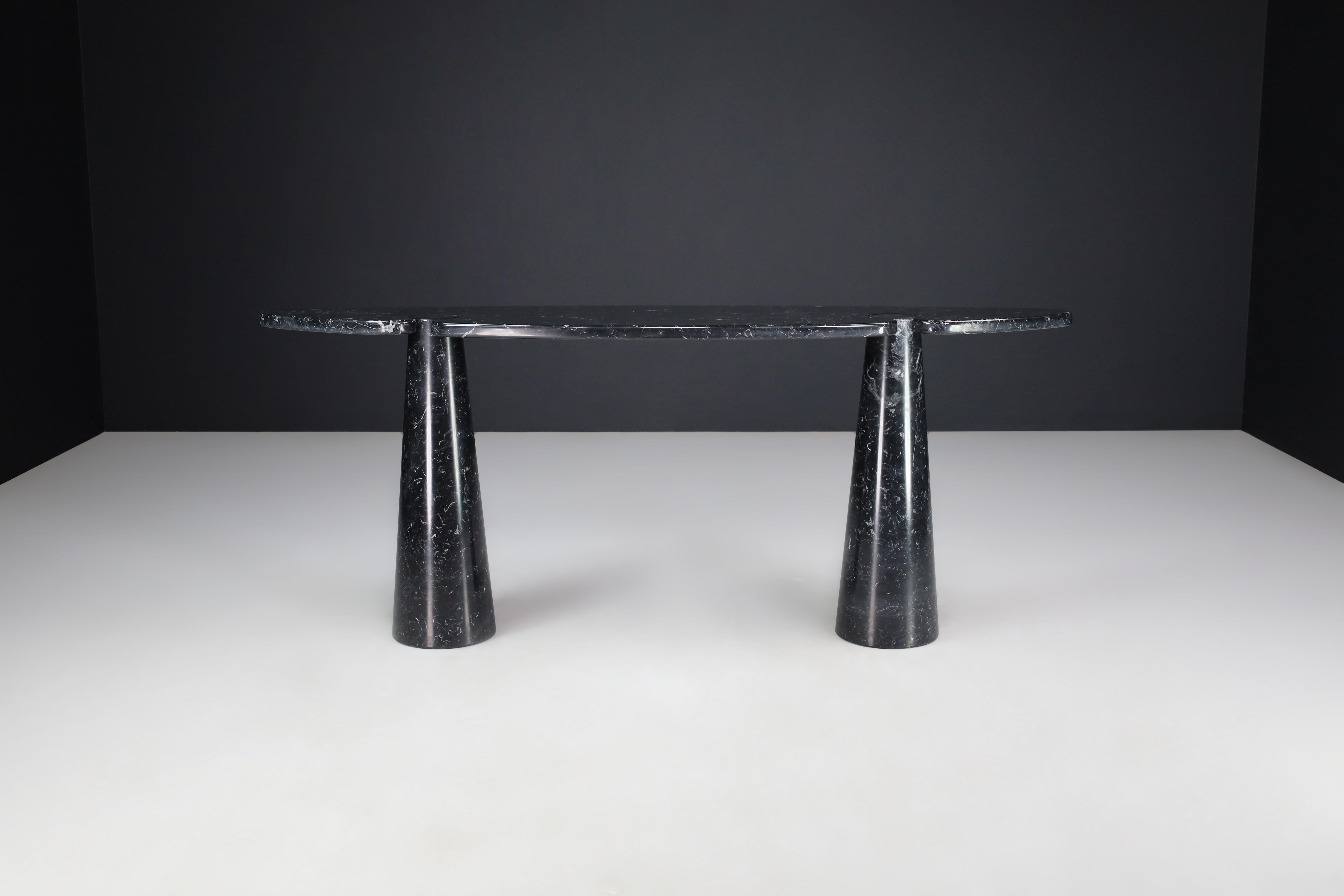 Angelo Mangiarotti für Skipper Schwarze Marquina-Marmor-Konsole „Eros“, Italien 1970er Jahre im Angebot 10