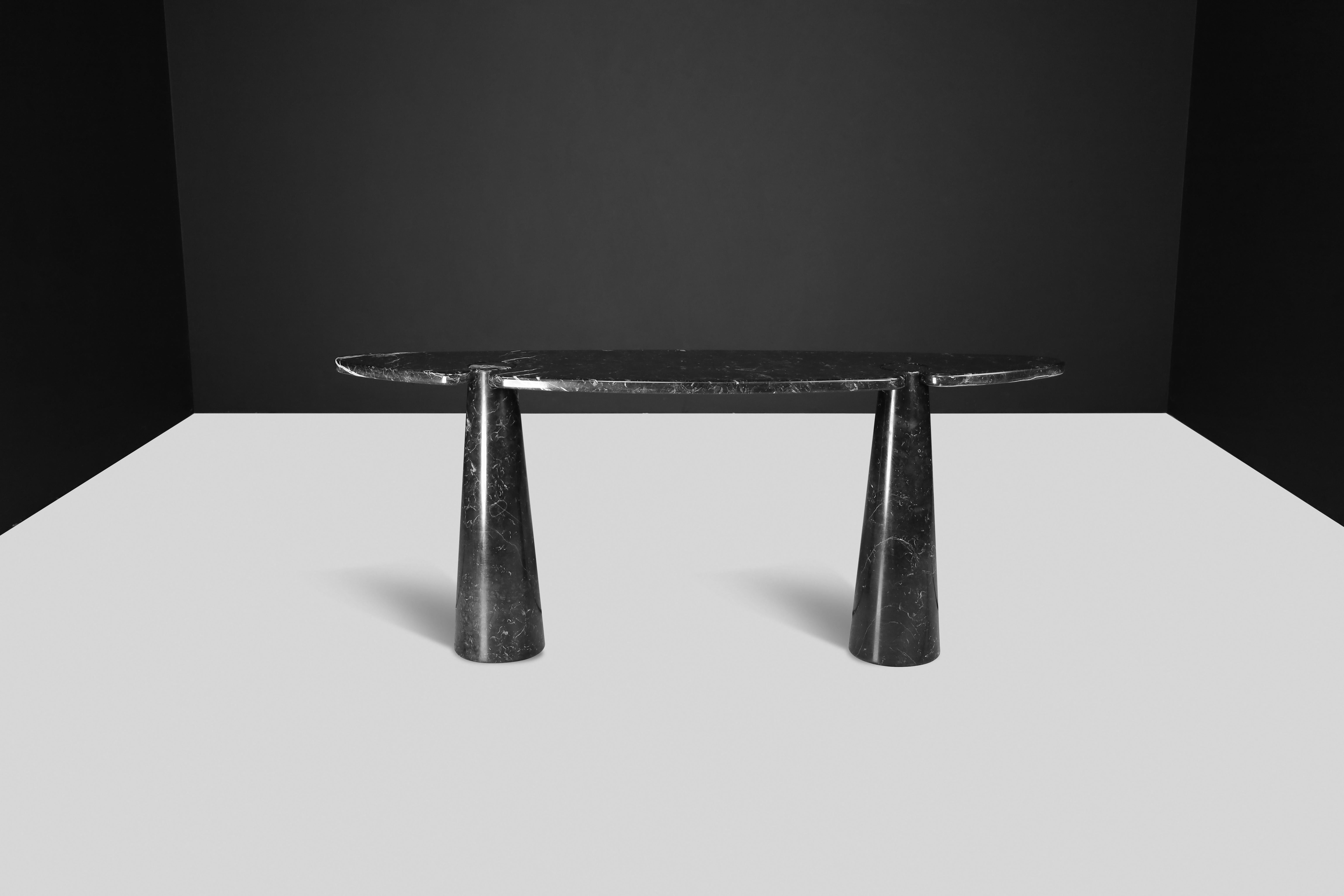 Angelo Mangiarotti für Skipper Schwarze Marquina-Marmor-Konsole „Eros“, Italien 1970er Jahre im Angebot 11