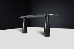 Angelo Mangiarotti for Skipper Black Marquina Marble "Eros" Console, Italy 1970s
