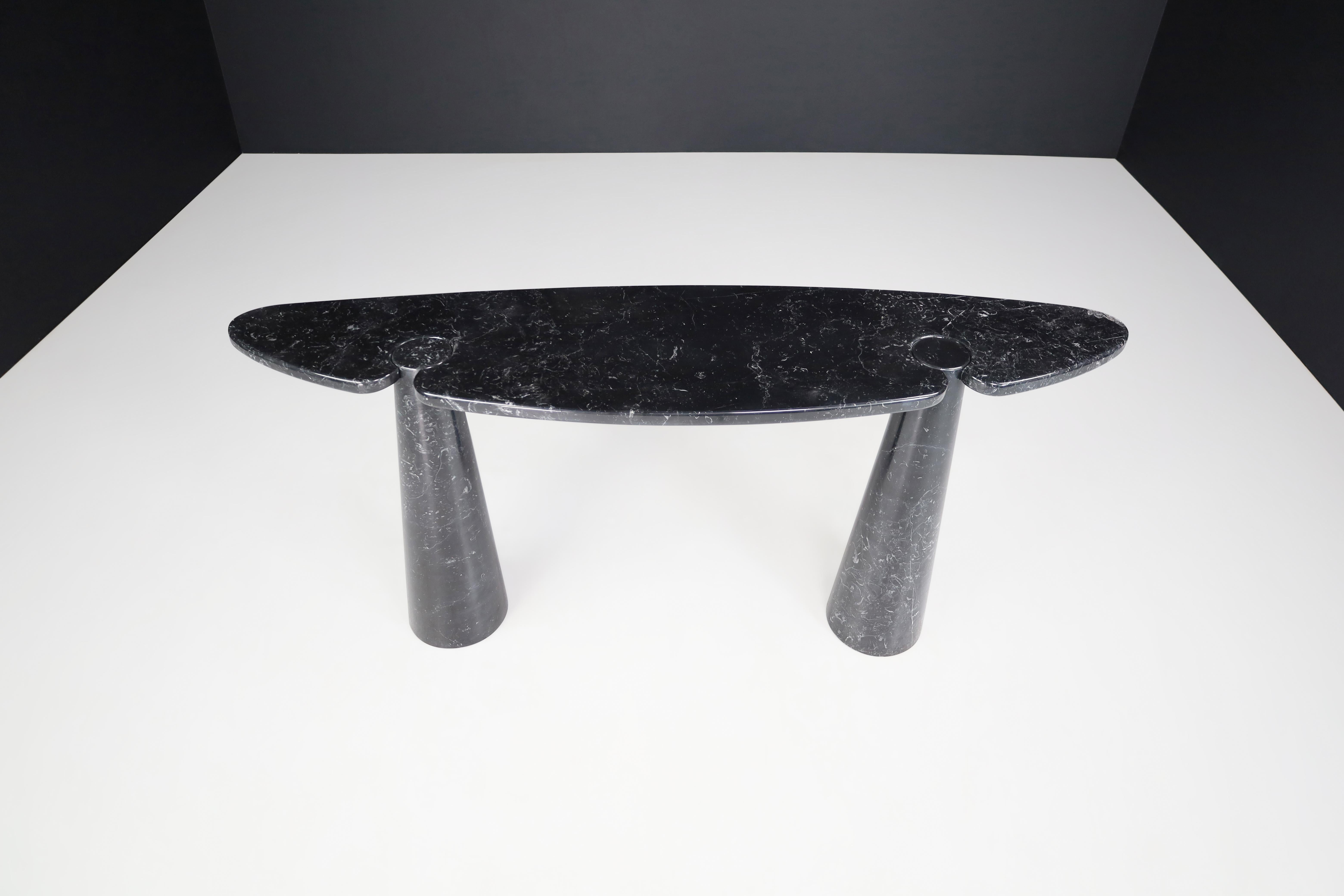 Mid-Century Modern Angelo Mangiarotti for Skipper Black Marquina Marble 