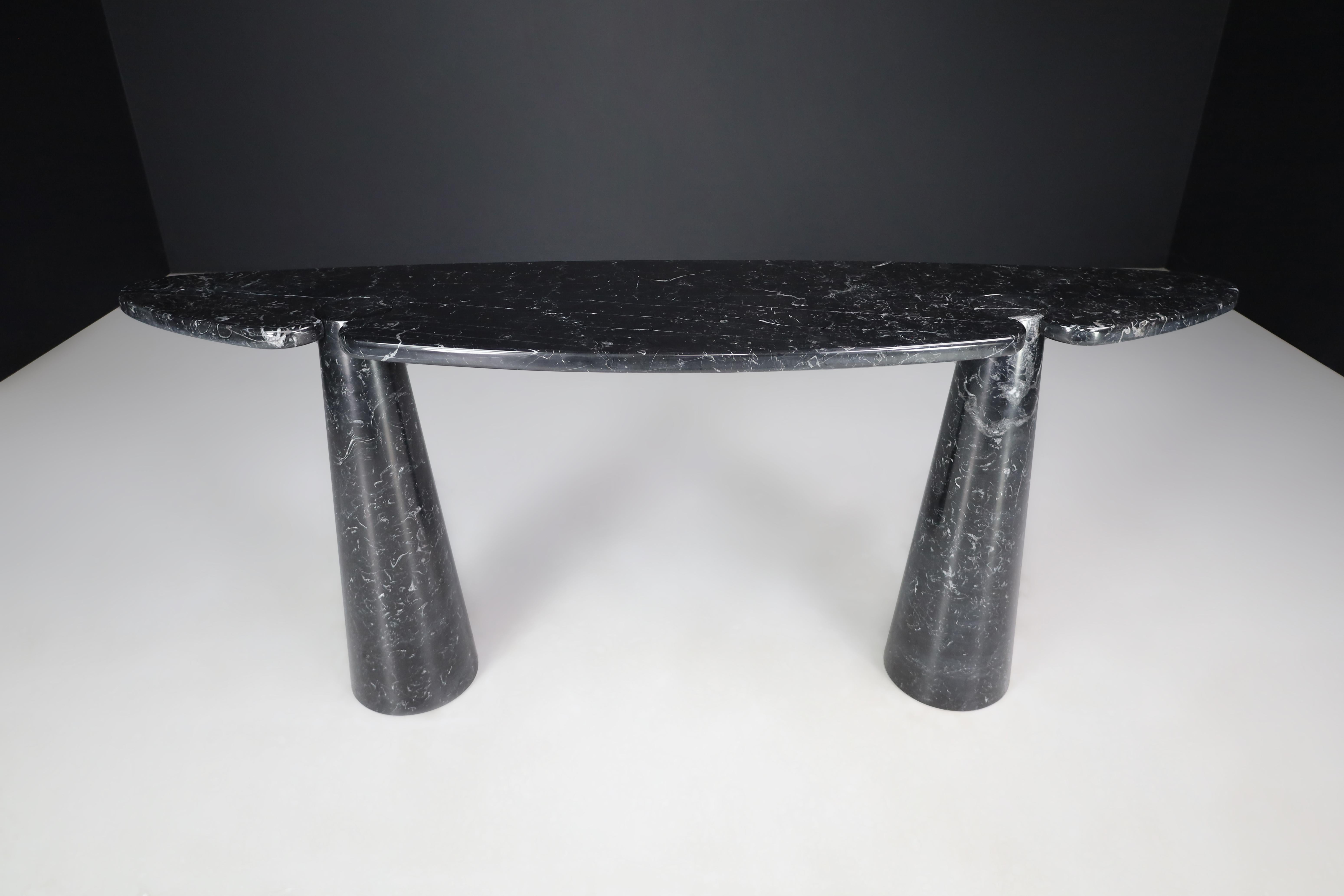 Mid-Century Modern Angelo Mangiarotti for Skipper Black Marquina Marble 