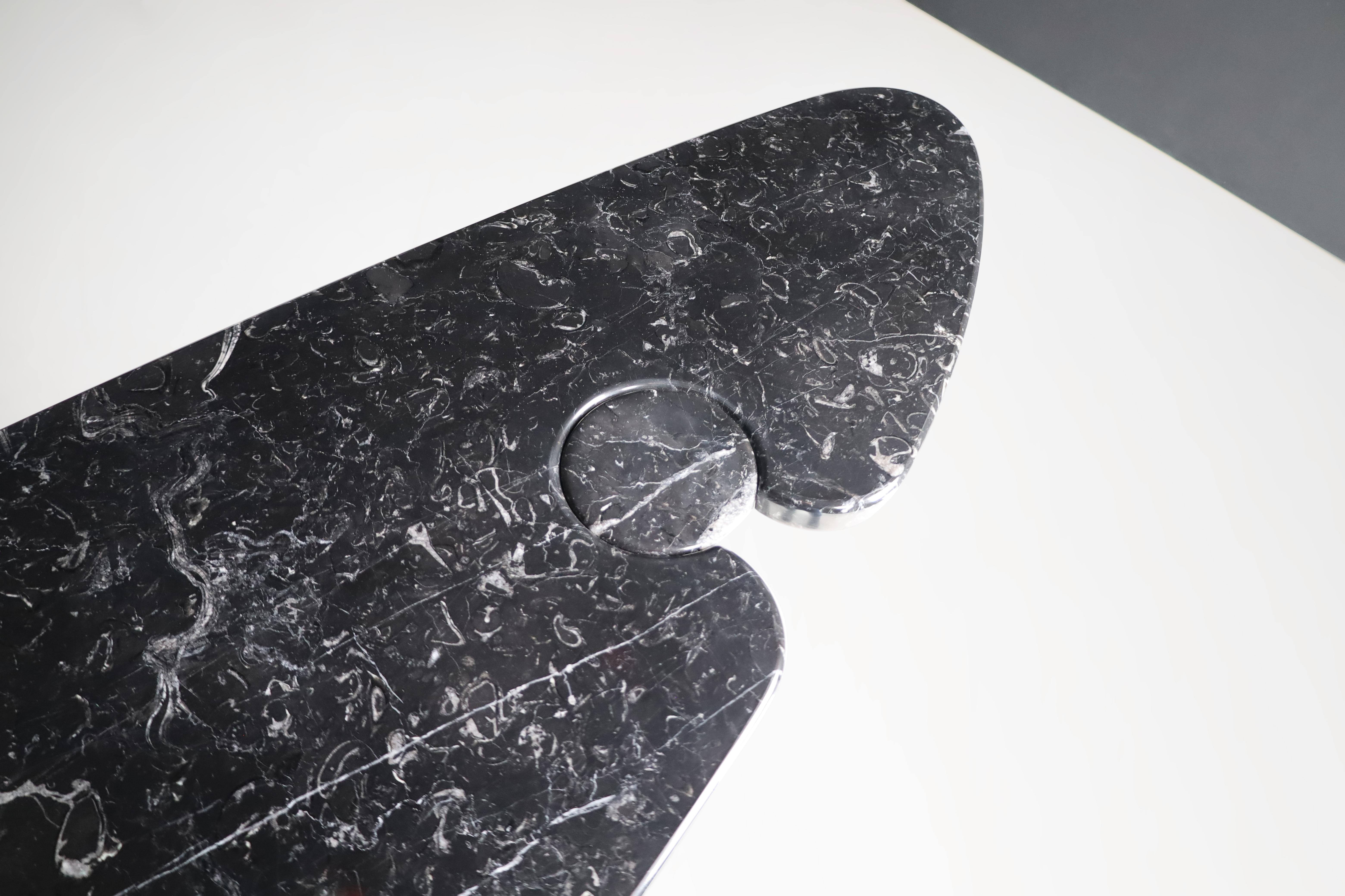 Console « Eros » en marbre noir Marquina, Angelo Mangiarotti pour Skipper, Italie, années 1970 en vente 2