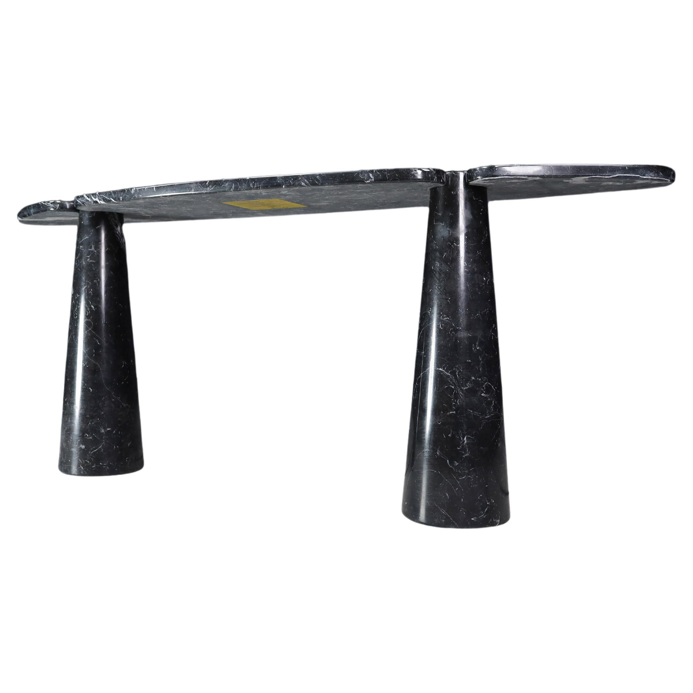 Angelo Mangiarotti for Skipper Black Marquina Marble "Eros" Console, Italy 1970s For Sale