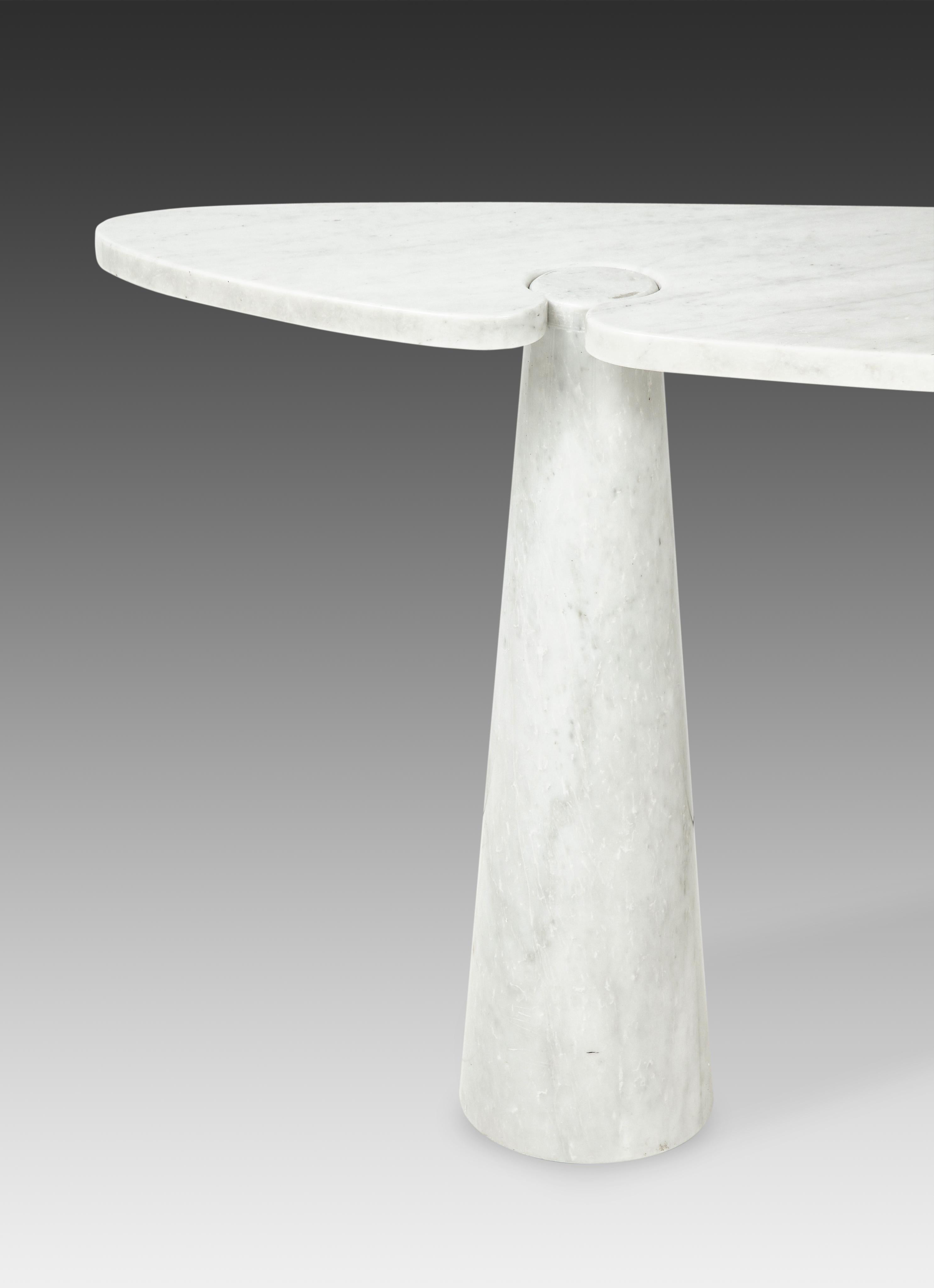 Italian Angelo Mangiarotti for Skipper Carrara Marble Console