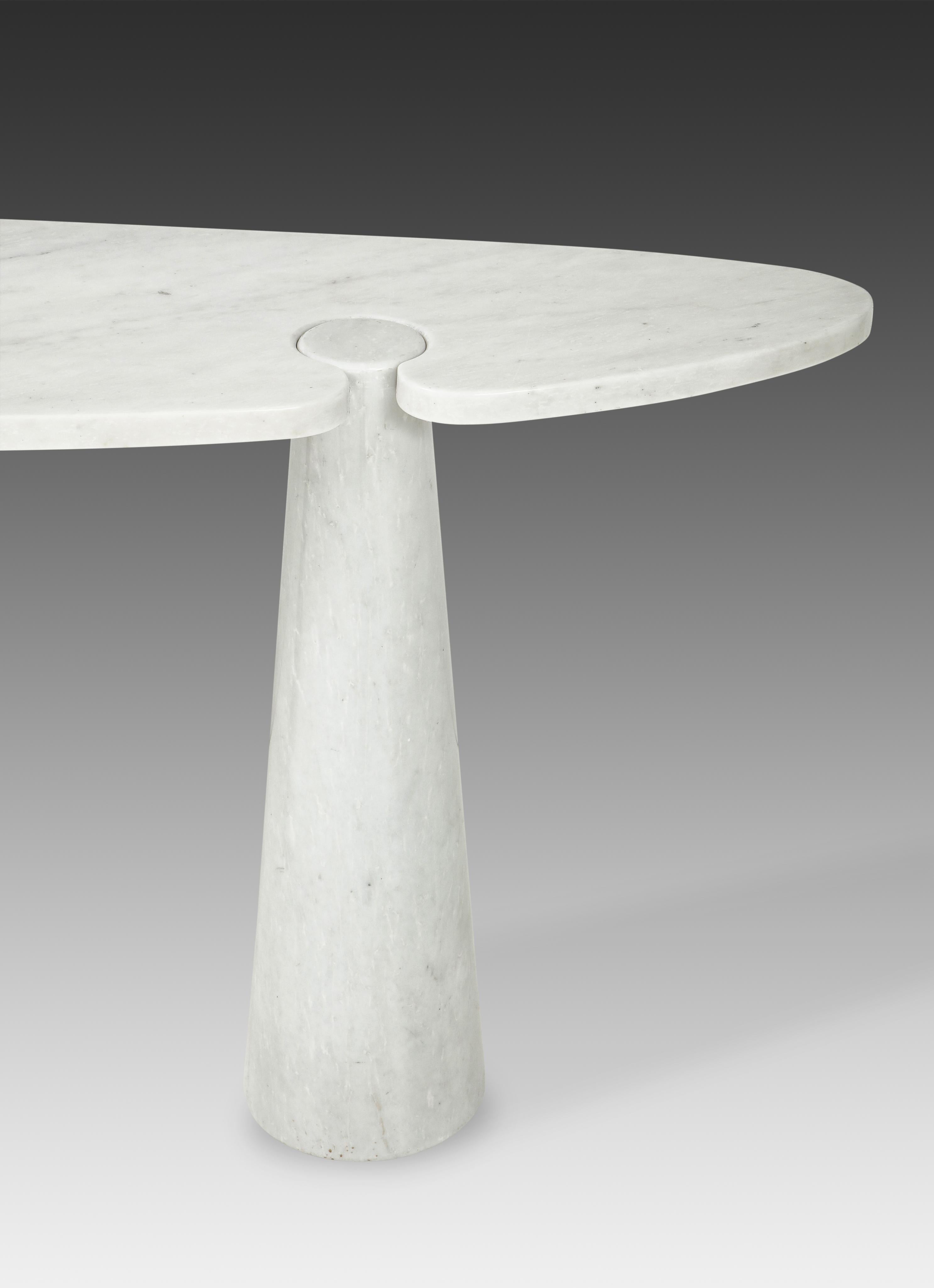 Polished Angelo Mangiarotti for Skipper Carrara Marble Console