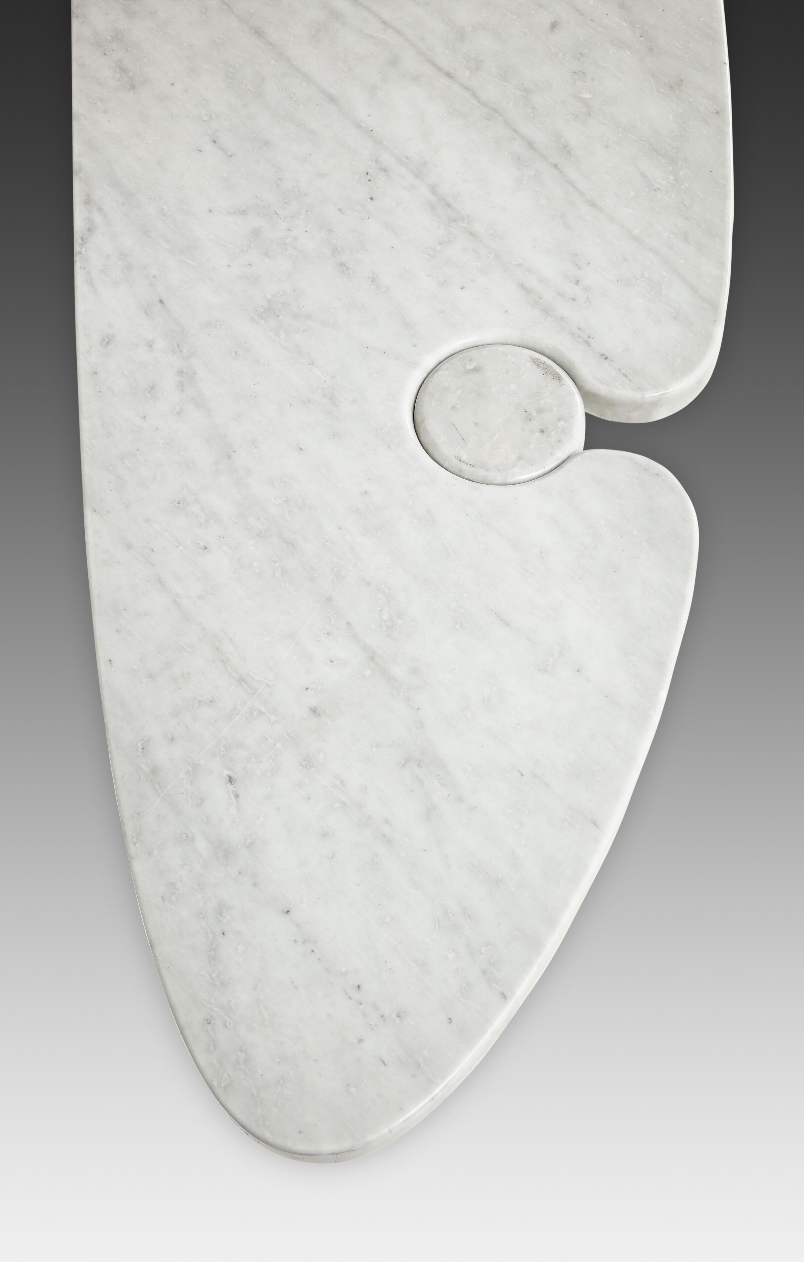 Angelo Mangiarotti for Skipper Carrara Marble Console In Good Condition In New York, NY