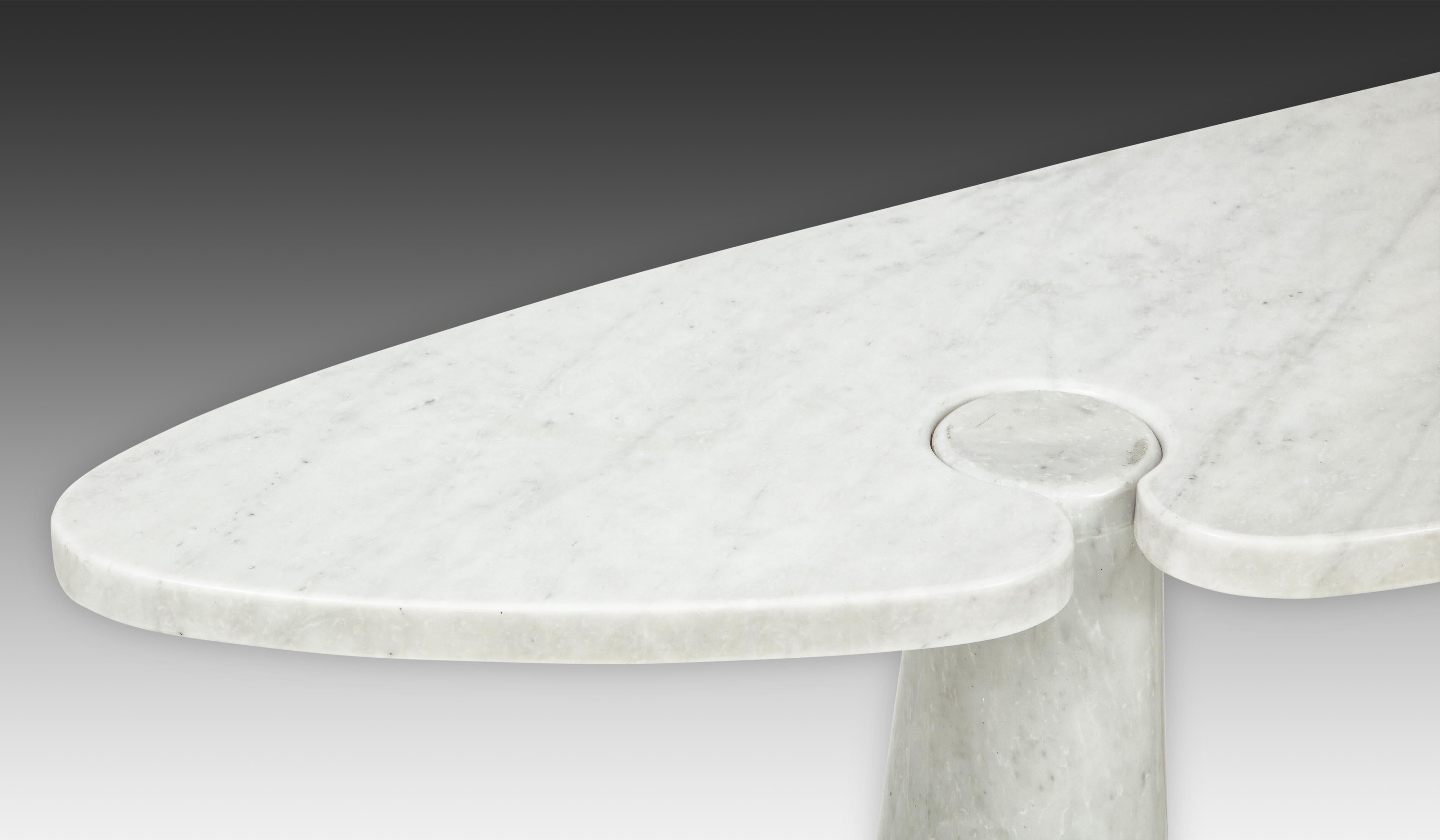 Late 20th Century Angelo Mangiarotti for Skipper Carrara Marble Console