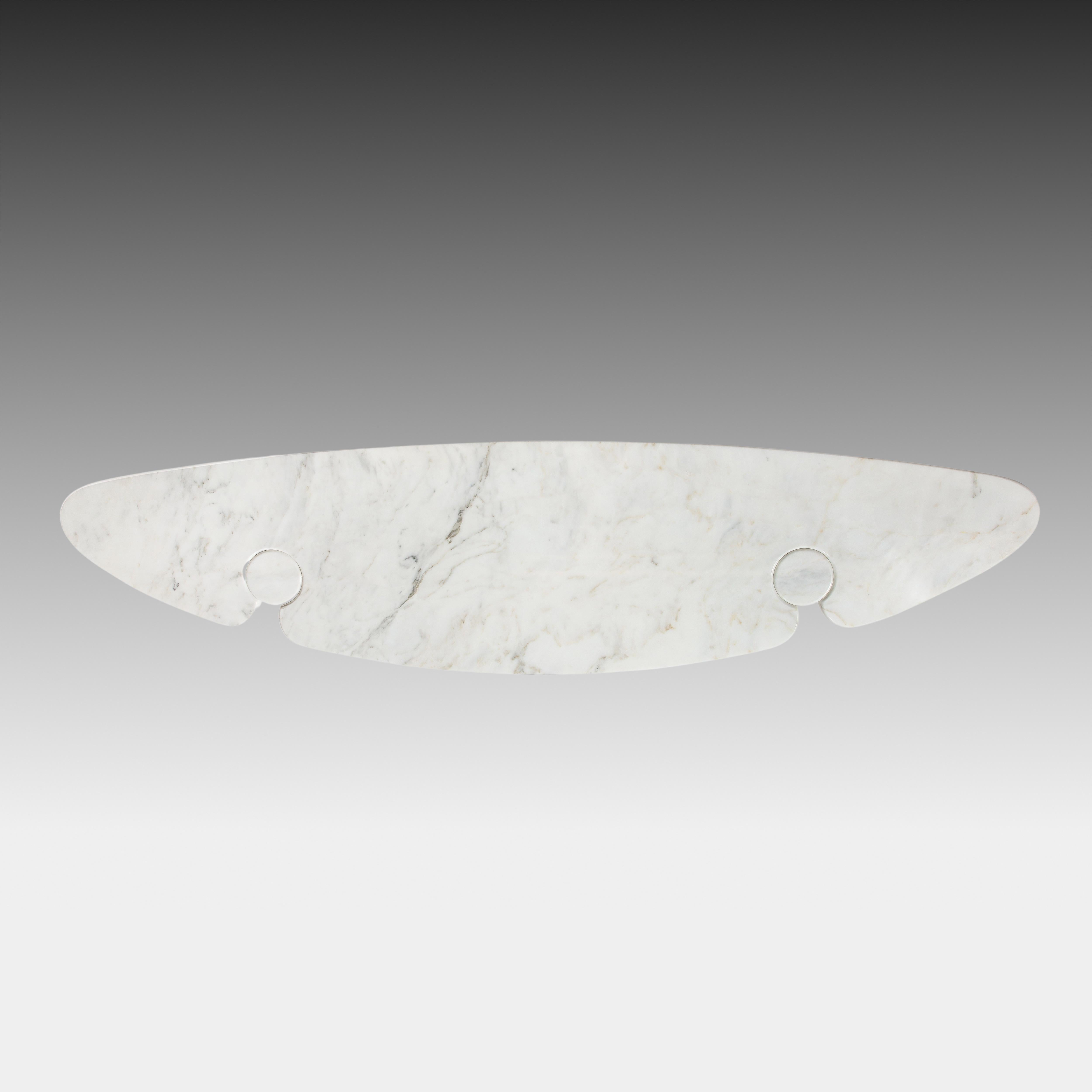 Angelo Mangiarotti Eros Series Carrara Marble Console Table, Skipper Label For Sale 4