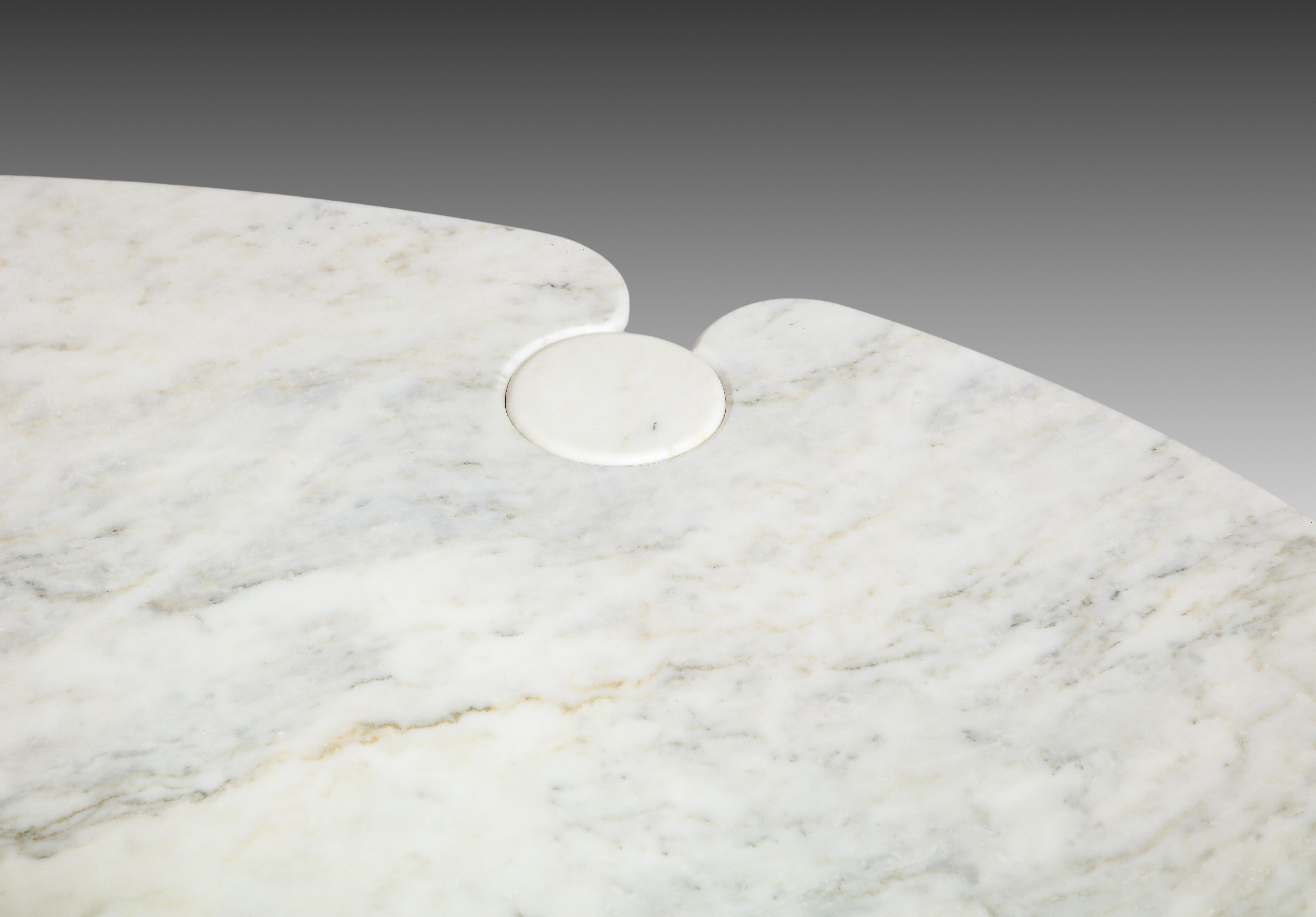 Angelo Mangiarotti for Skipper Carrara Marble Dining Table from Eros Series 1971 For Sale 1