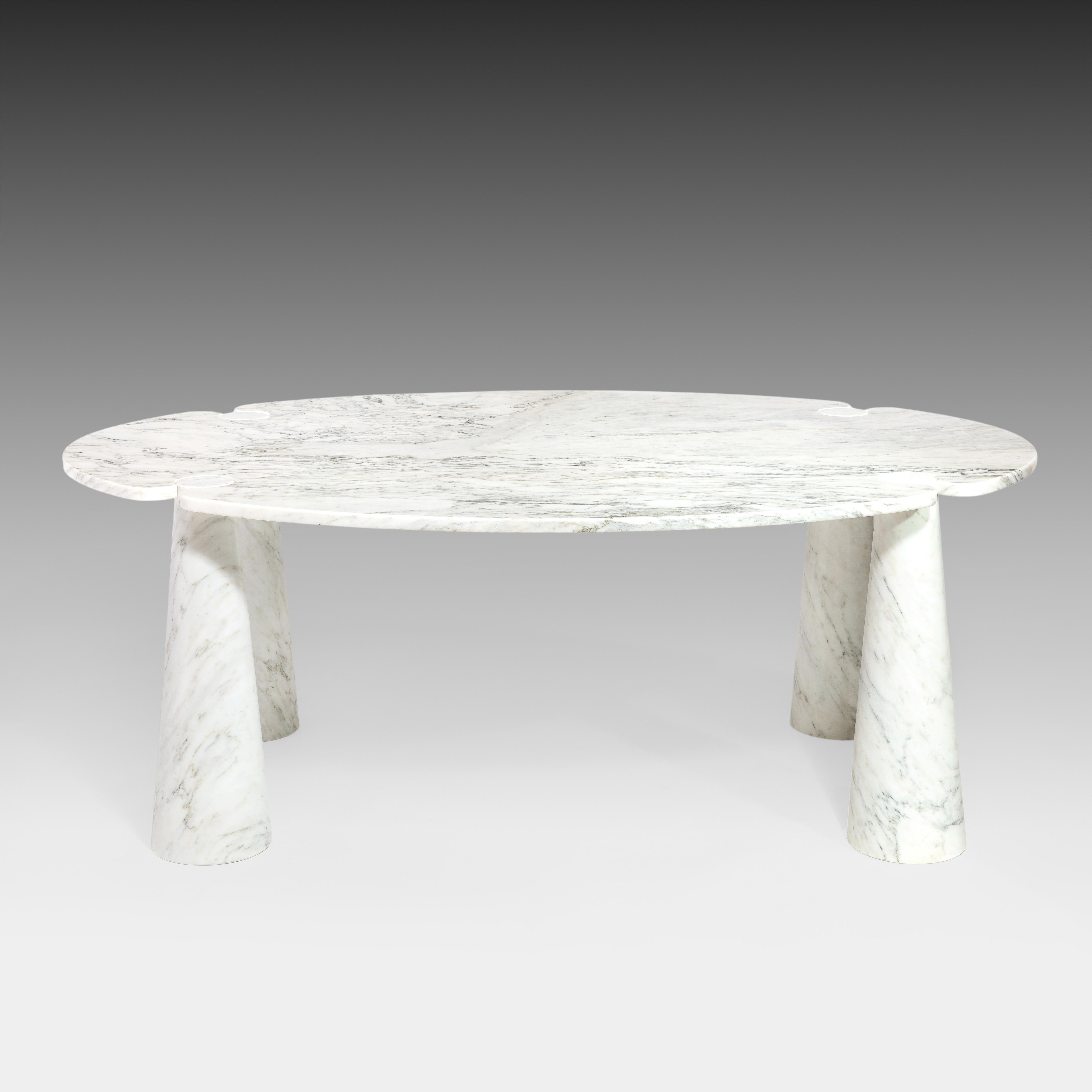 Angelo Mangiarotti for Skipper Carrara Marble Dining Table from Eros Series 1971 For Sale