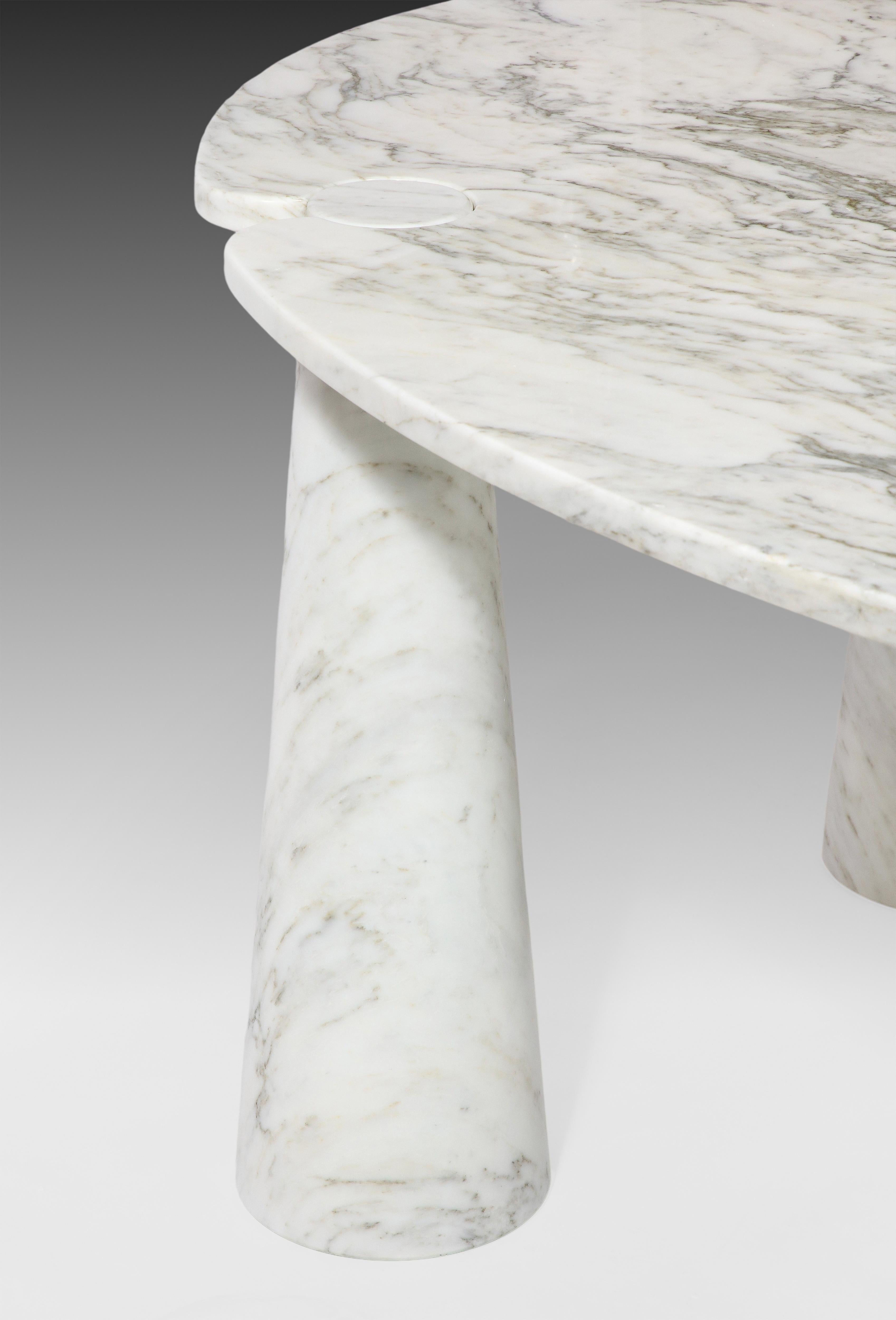 Italian Angelo Mangiarotti for Skipper Carrara Marble Dining Table from Eros Series 1971 For Sale