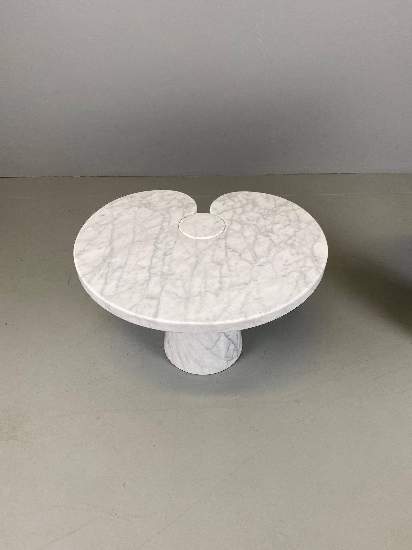 Marble Angelo Mangiarotti for Skipper Carrara Side Table