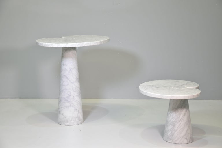 Marble Angelo Mangiarotti for Skipper Carrara Side Table