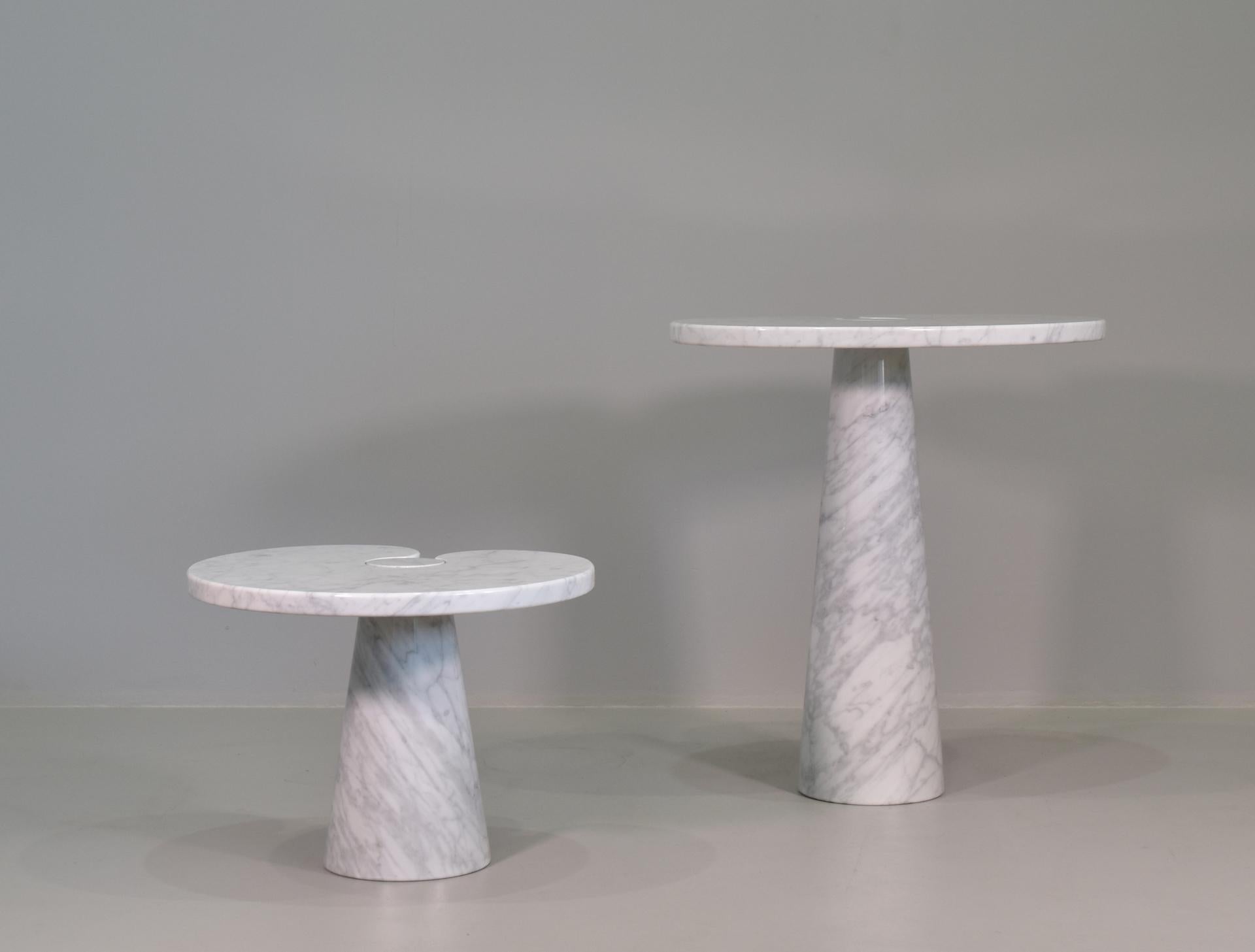 Marble Angelo Mangiarotti for Skipper Carrara Side Table For Sale