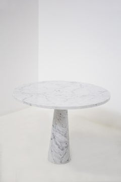 Angelo Mangiarotti for Skipper Center Table in White Carara Marble, Label