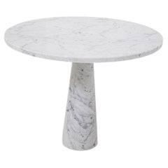 Vintage Angelo Mangiarotti for Skipper Center Table in White Carara Marble, Label