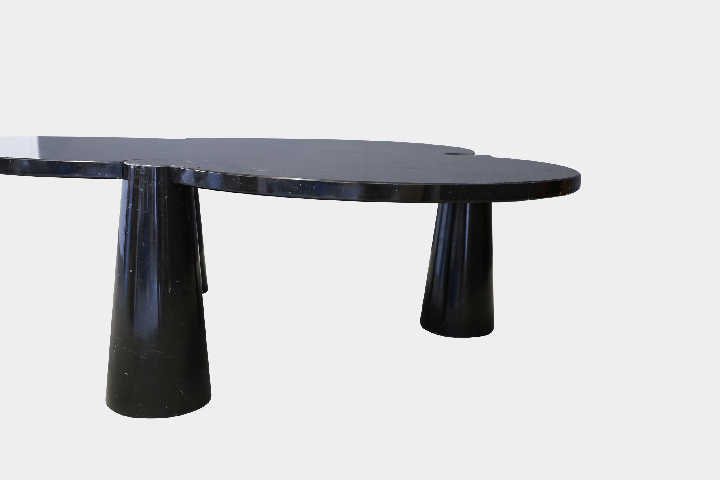 Italian Angelo Mangiarotti Rare Black Marquina Marble Coffee Table