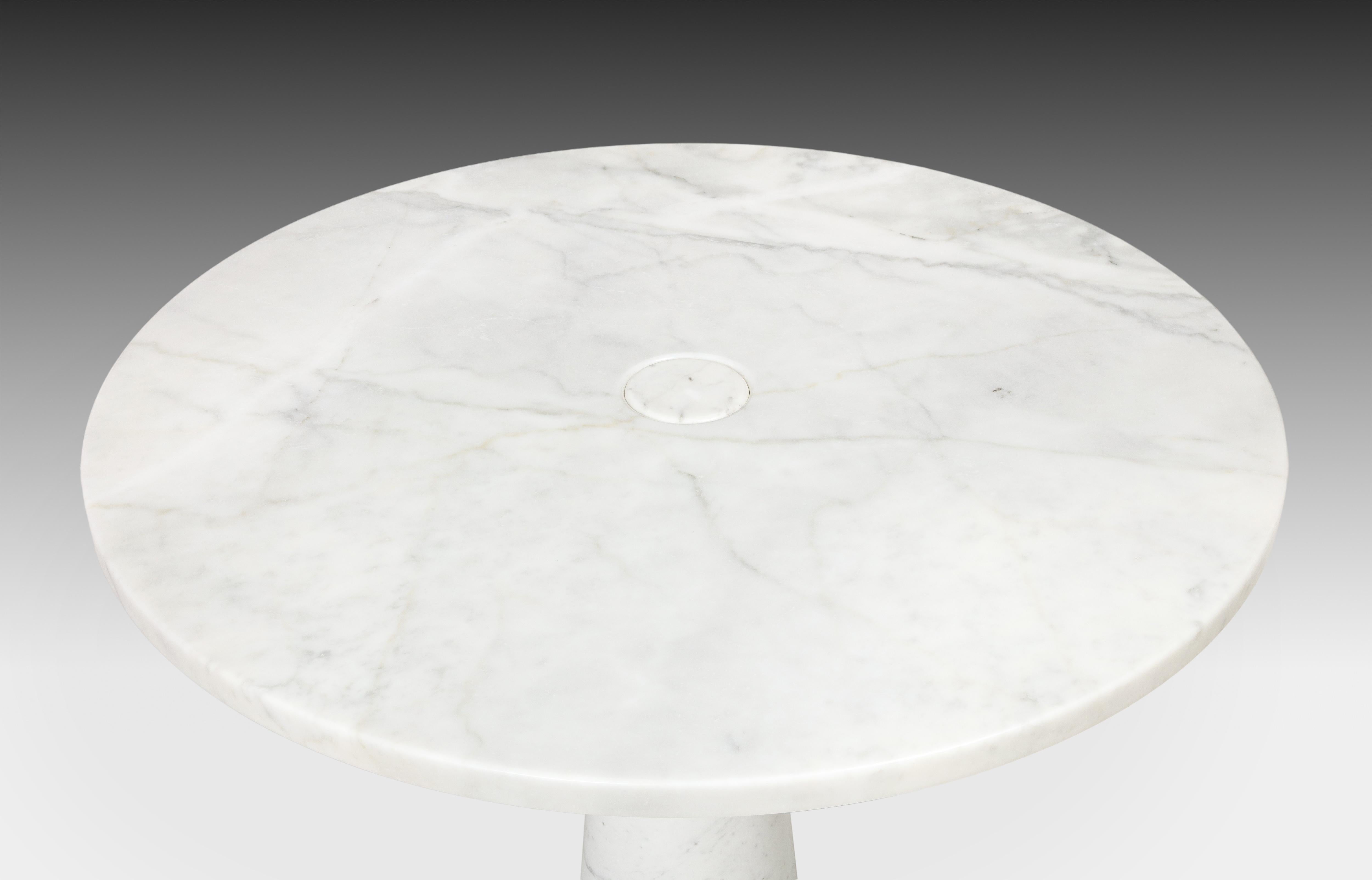 Late 20th Century Angelo Mangiarotti for Skipper Eros Carrara Marble Center or Dining Table, 1971 For Sale