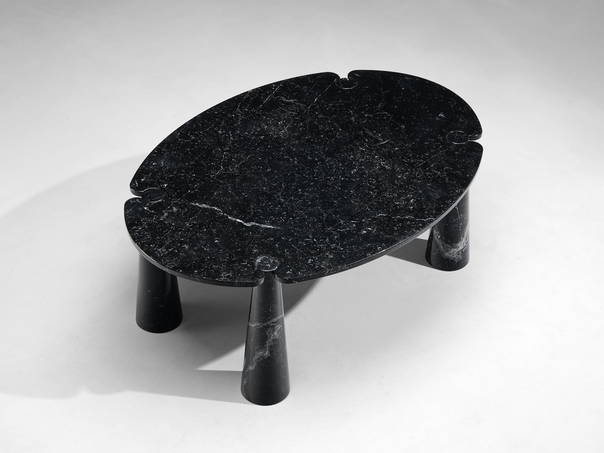 italien Table de salle à manger Angelo Mangiarotti pour Skipper 'Eros' en marbre Marquina en vente