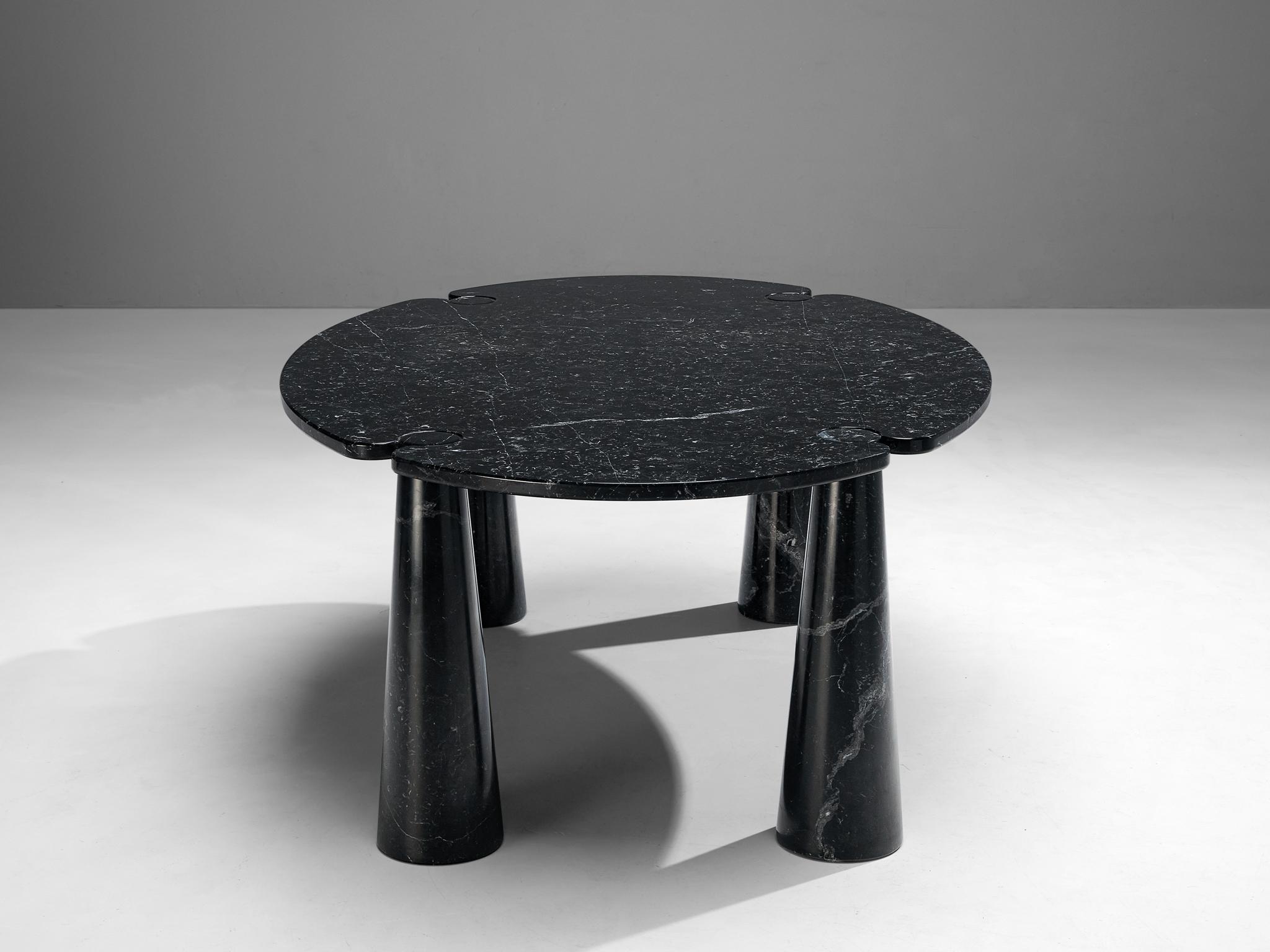 Fin du 20e siècle Table de salle à manger Angelo Mangiarotti pour Skipper 'Eros' en marbre Marquina en vente