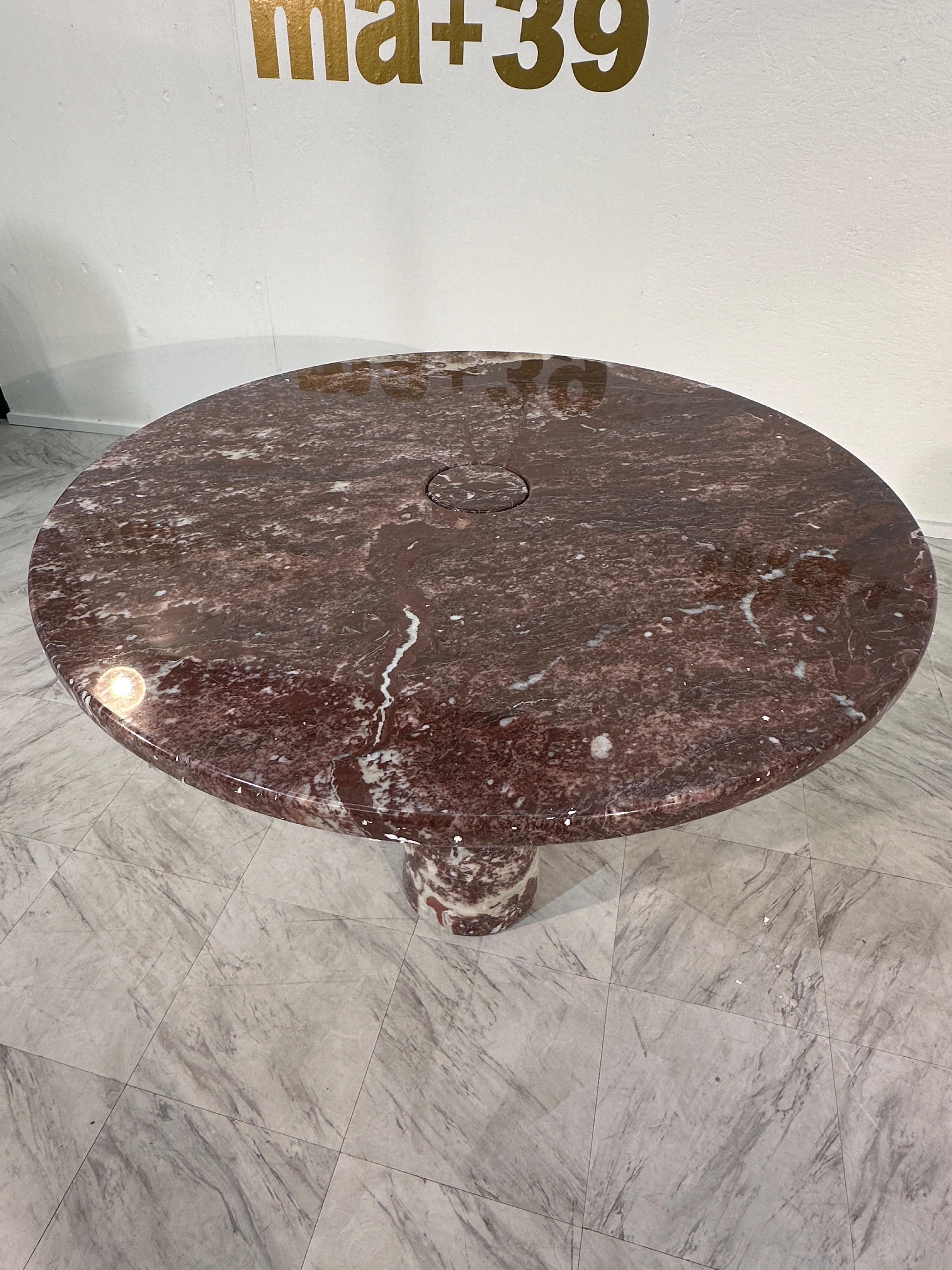 Mid-Century Modern Angelo Mangiarotti for Skipper 'Eros' Dining Table in Rosso Marble, Italy 1970s For Sale