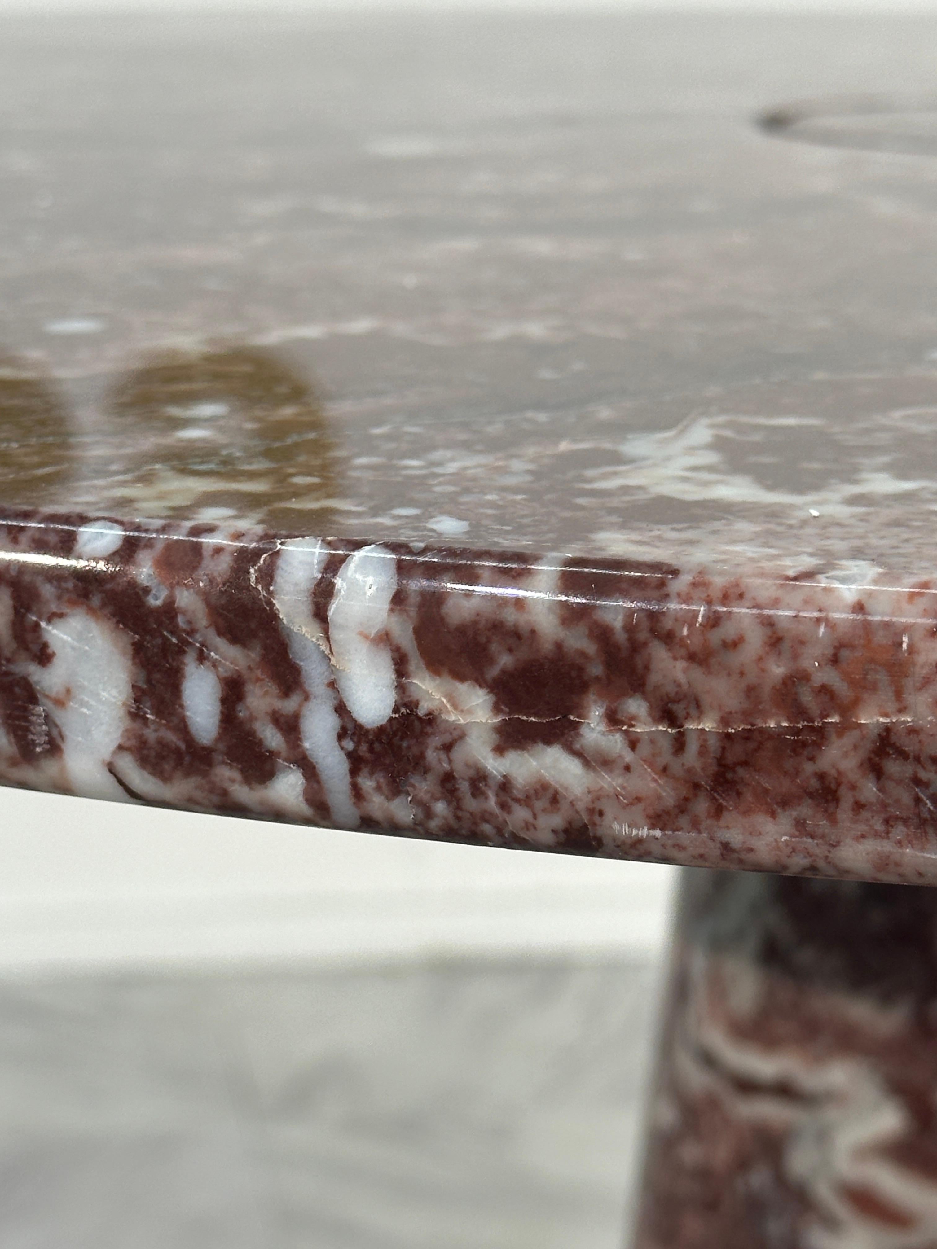 Italian Angelo Mangiarotti for Skipper 'Eros' Dining Table in Rosso Marble, Italy 1970s For Sale