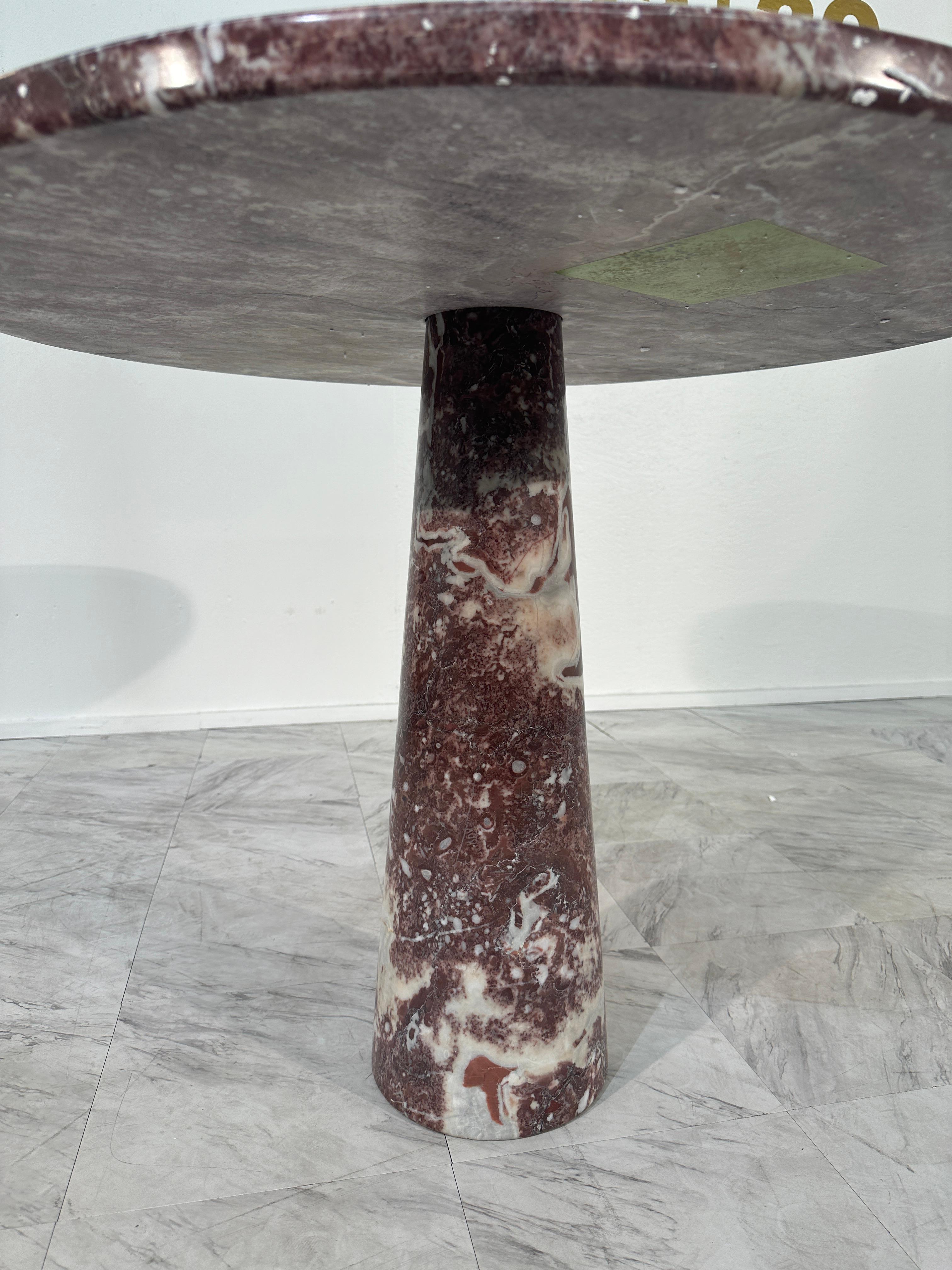 Angelo Mangiarotti for Skipper 'Eros' Dining Table in Rosso Marble, Italy 1970s In Good Condition For Sale In Los Angeles, CA