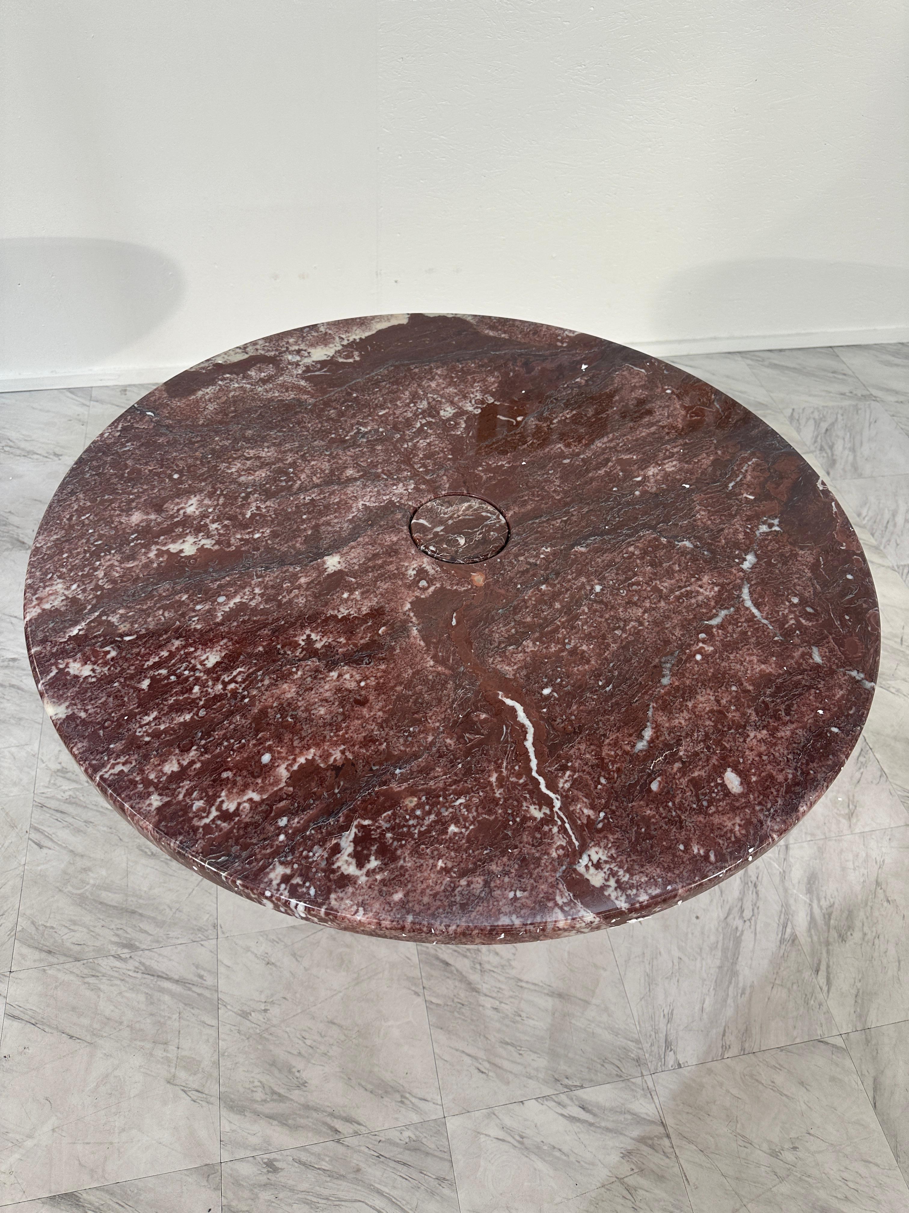 Late 20th Century Angelo Mangiarotti for Skipper 'Eros' Dining Table in Rosso Marble, Italy 1970s For Sale