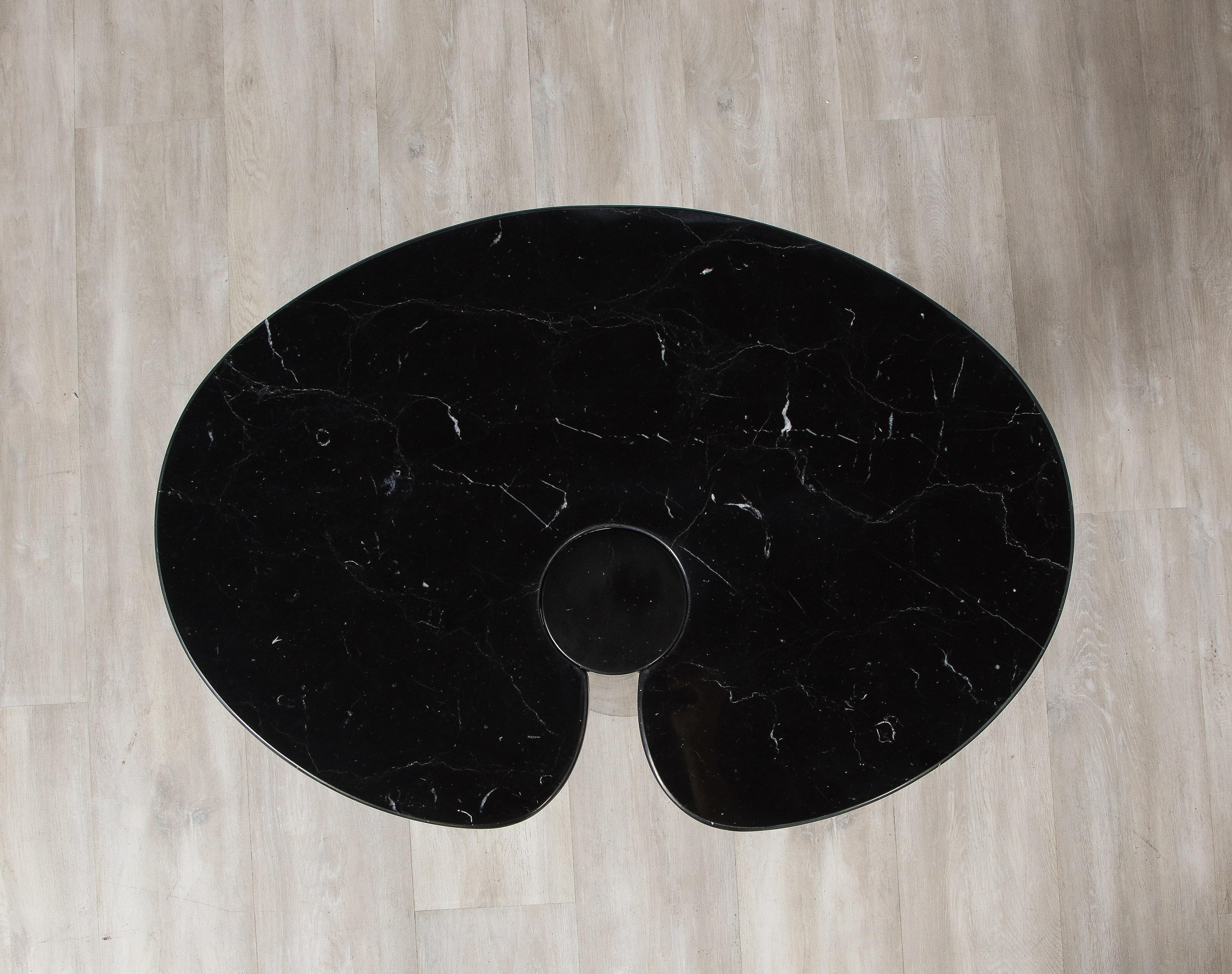 Modern Angelo Mangiarotti for Skipper 'Eros' Nero Marquina Tall Marble Side Table