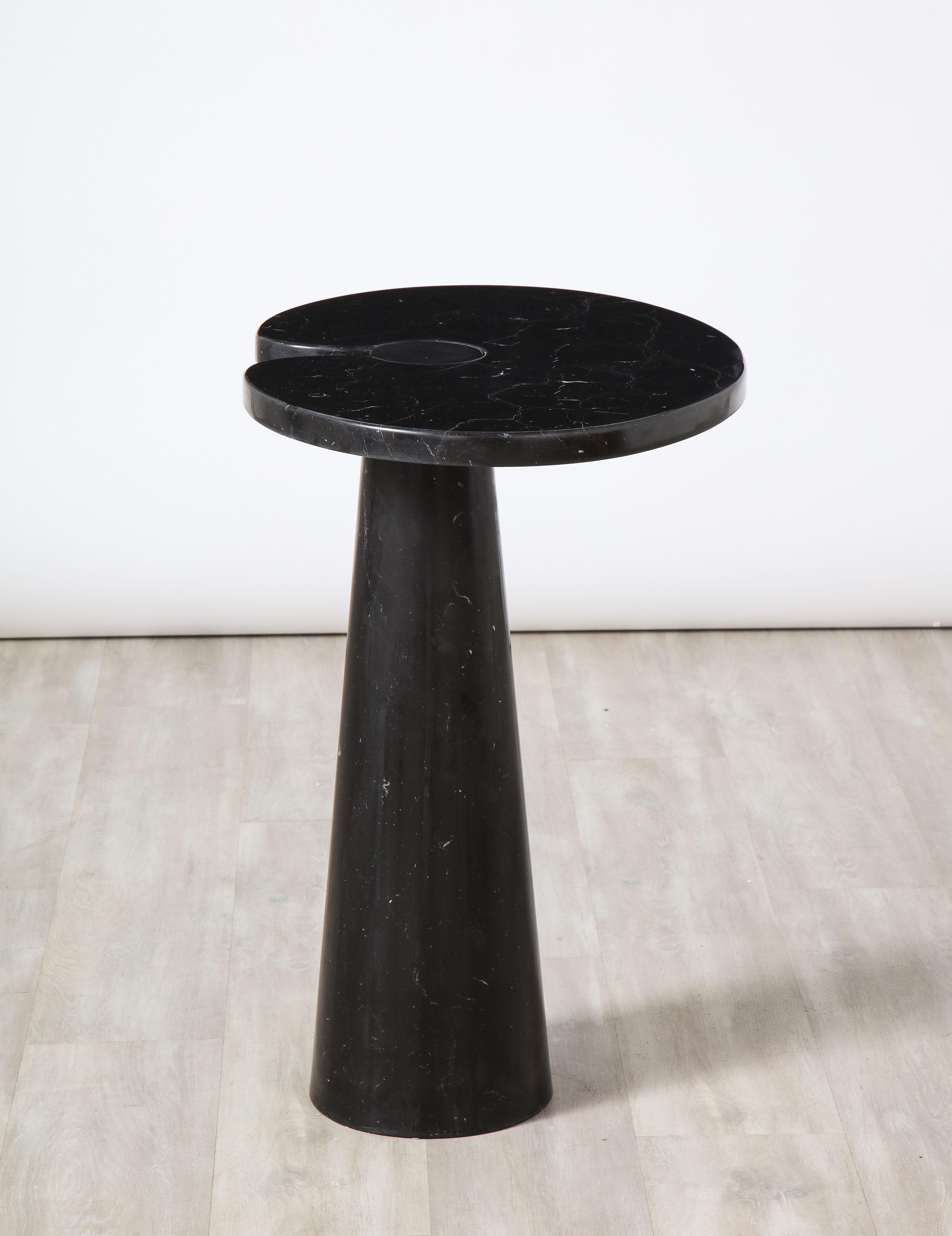 Angelo Mangiarotti for Skipper 'Eros' Nero Marquina Tall Marble Side Table In Good Condition In New York, NY