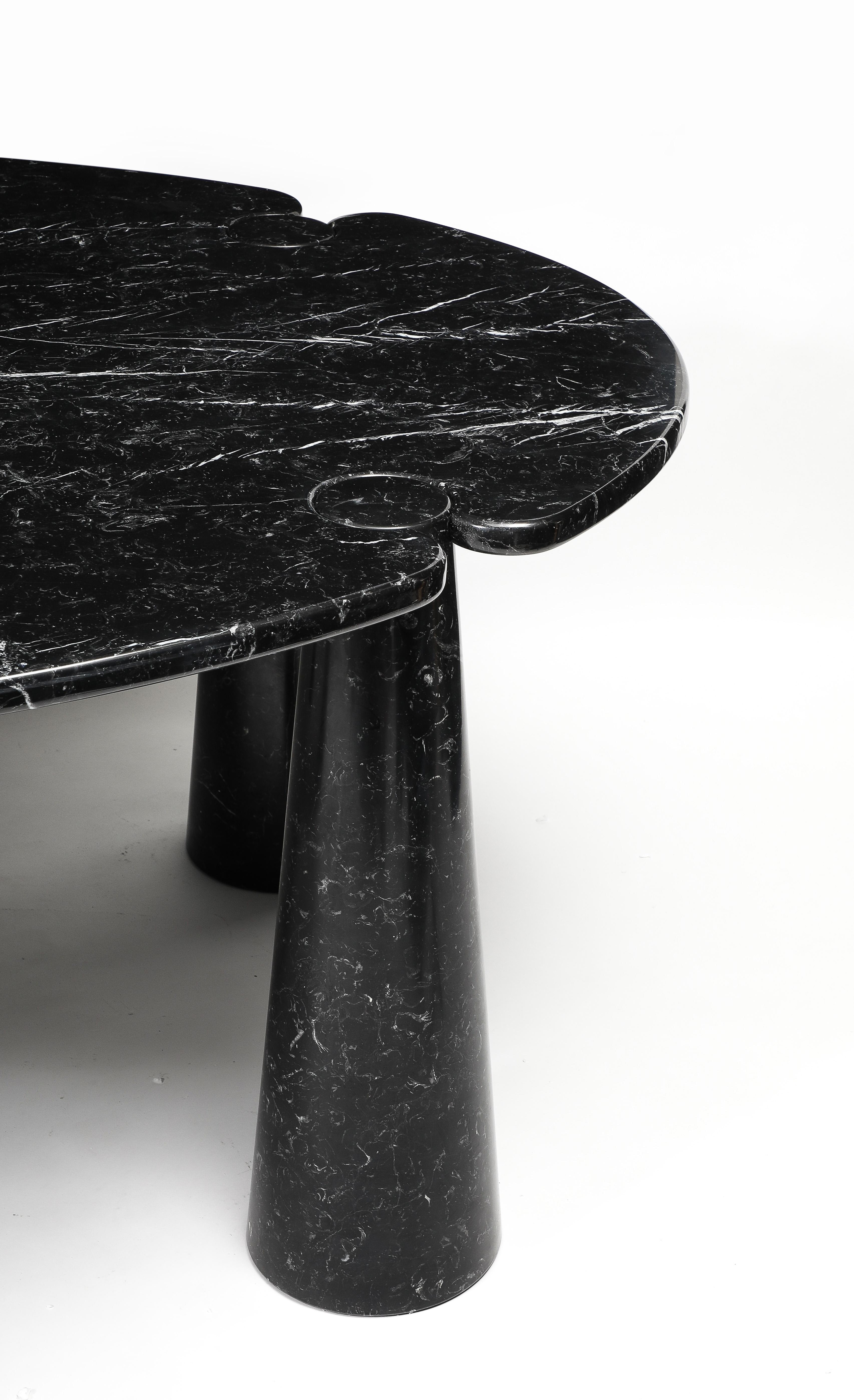 Angelo Mangiarotti Seltener Eros Oval Marquina Esstisch aus schwarzem Marquina-Marmor 1971 im Angebot 4